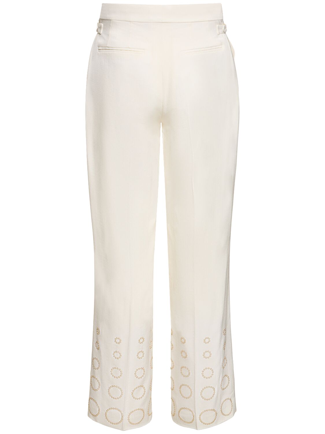 Shop Casablanca Wool Gradient Formal Straight Pants In Off White