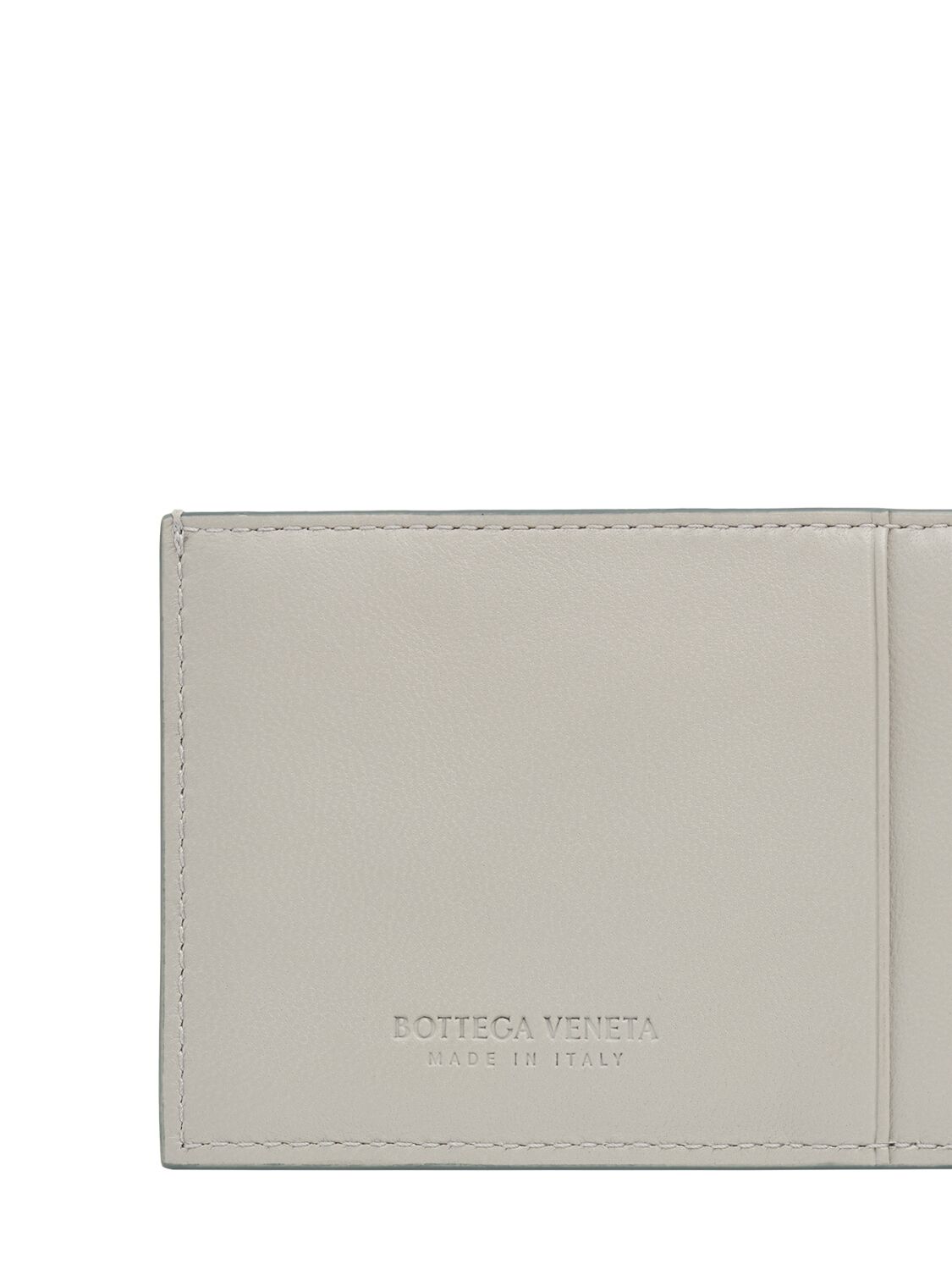 Shop Bottega Veneta Cassette Leather Credit Card Case In Agata Grey