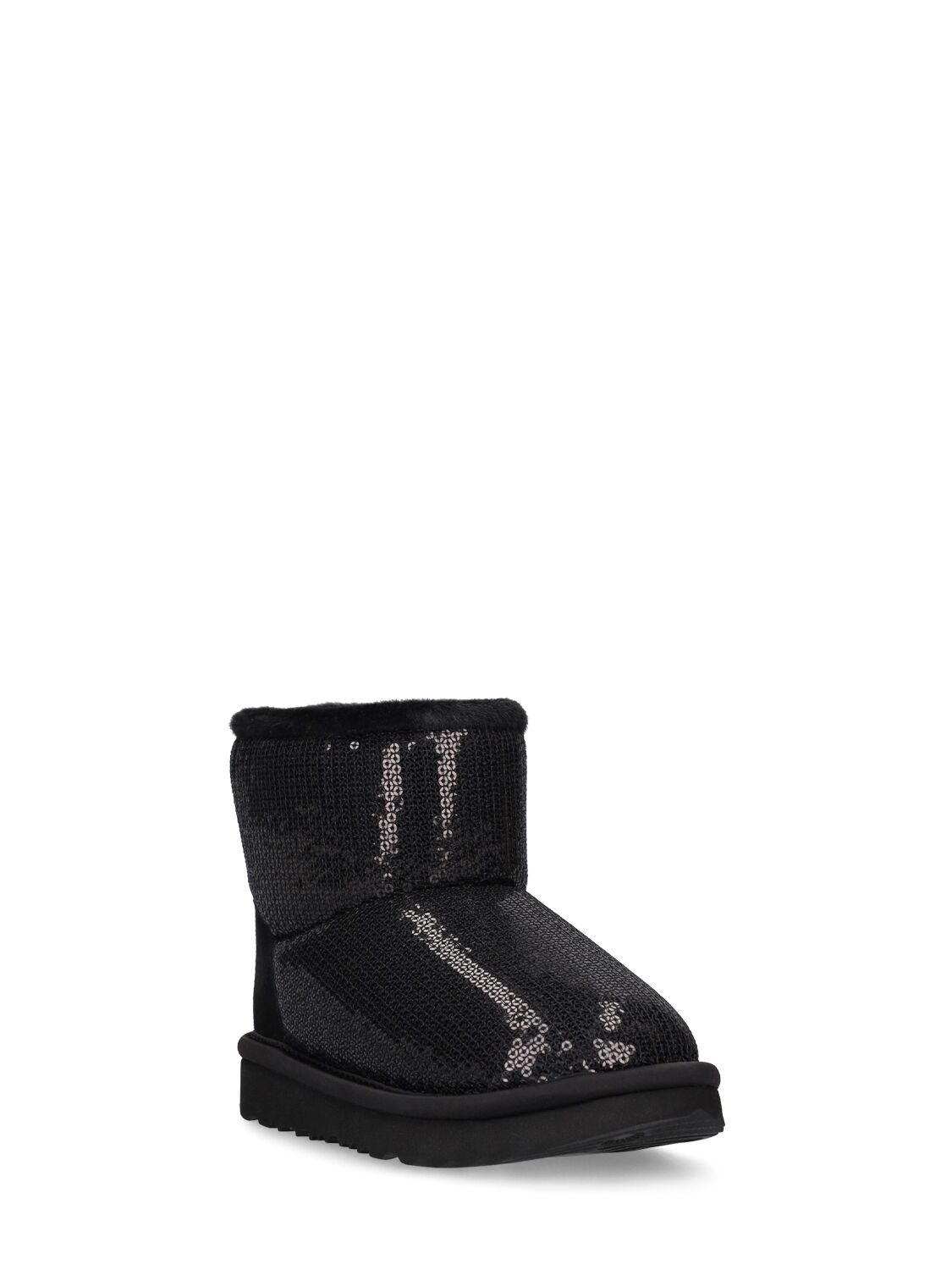 Shop Ugg Classic Mini Mirror Ball Shearling Boots In Black