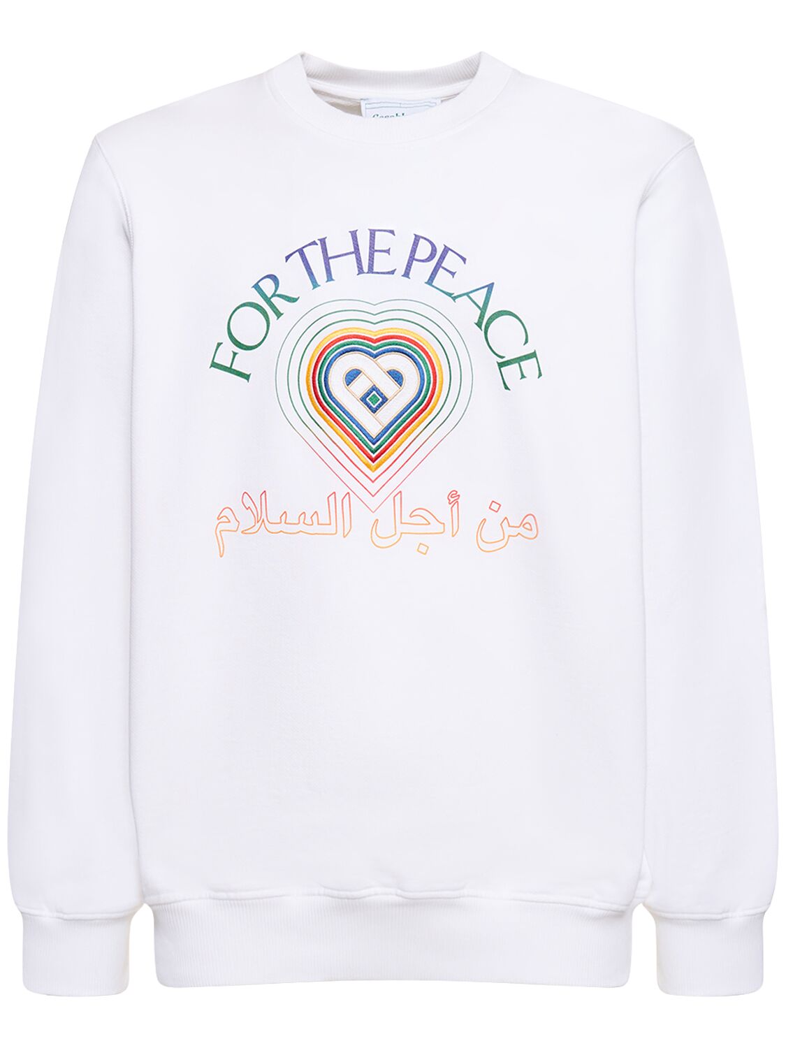 Casablanca For The Peace Organic-cotton Sweatshirt In White