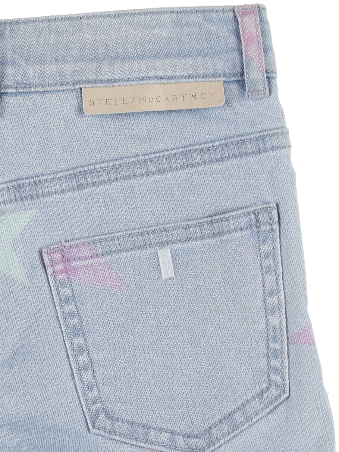 Shop Stella Mccartney Stars Print Cotton Denim Shorts