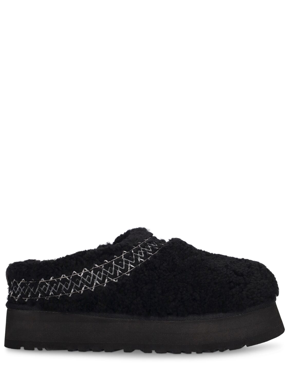 Ugg 50mm Tazz  Braid Platform Loafers In Black