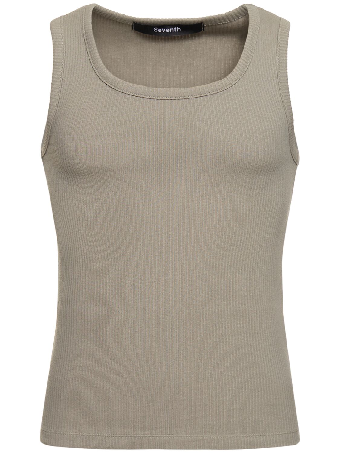 Seventh Ribbed Tank Top In Cement Sage