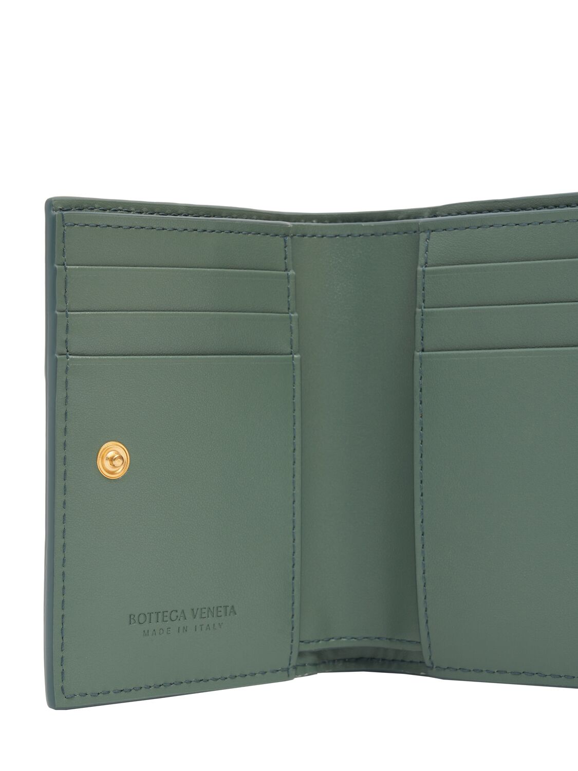 Shop Bottega Veneta Small Cassette Leather Bifold Zip Wallet In Agata Grey