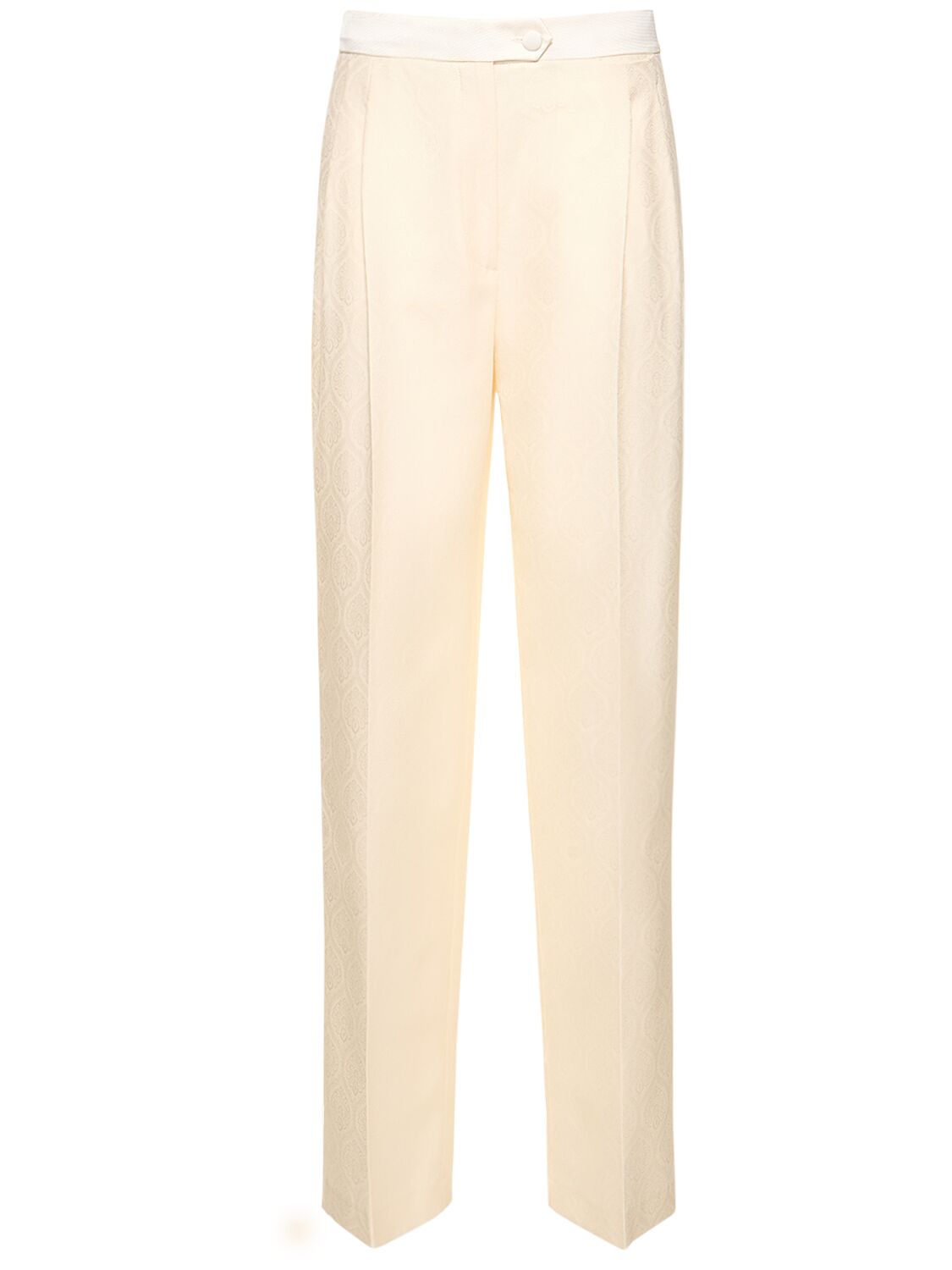 Image of Printed Jacquard High Rise Wide Pants