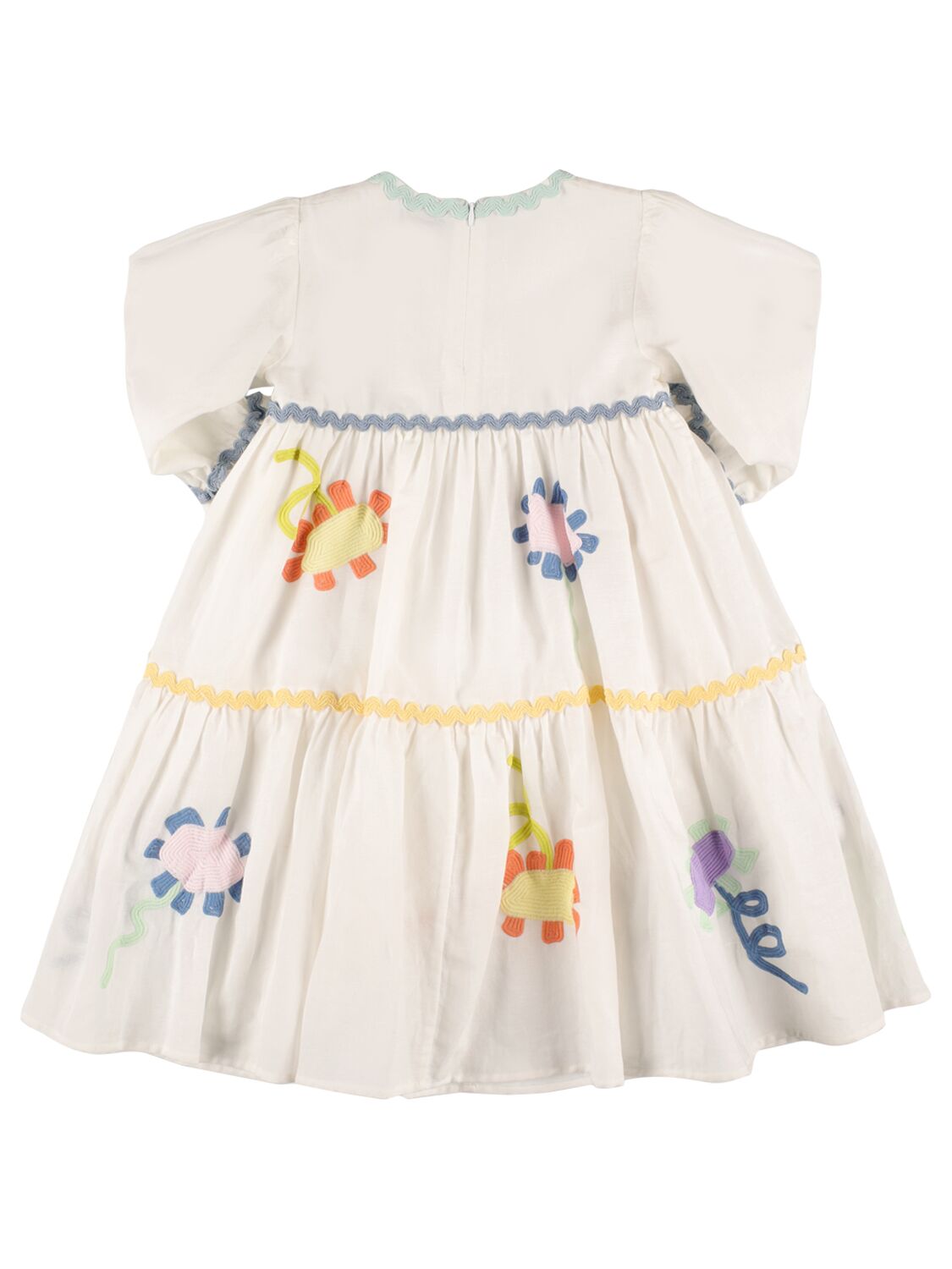 Stella Mccartney Kleid Aus Bio-baumwolle Und Leinenmusselin In Weiss