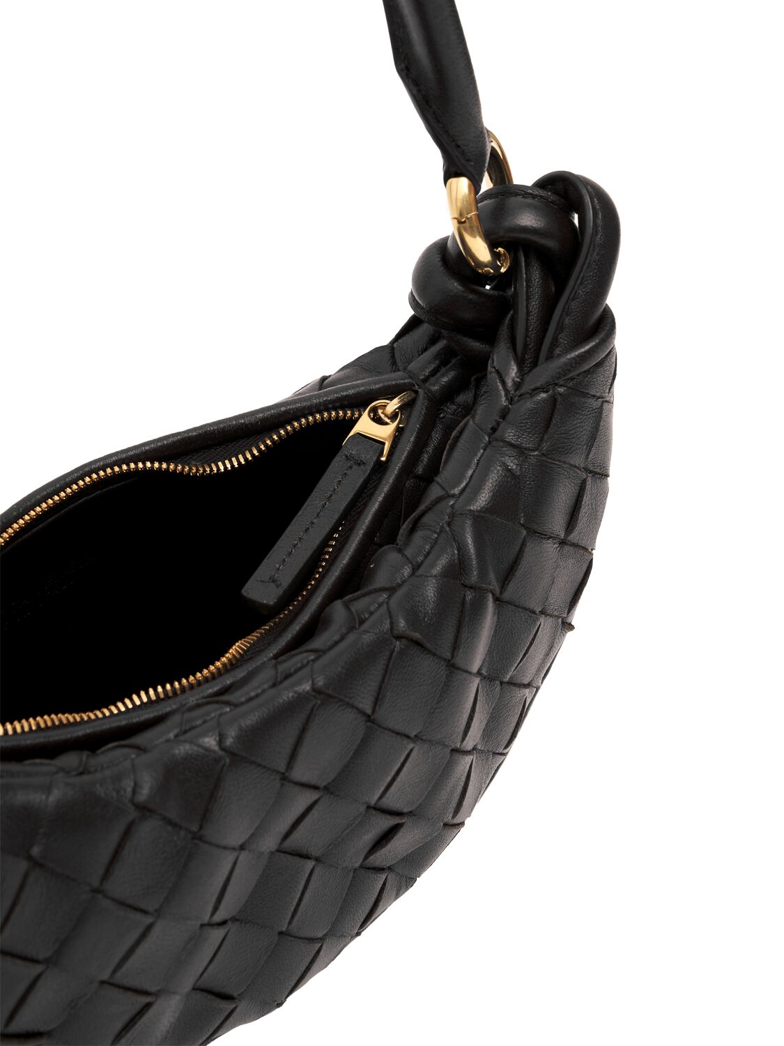 Shop Bottega Veneta Small Gemelli Leather Shoulder Bag In Black