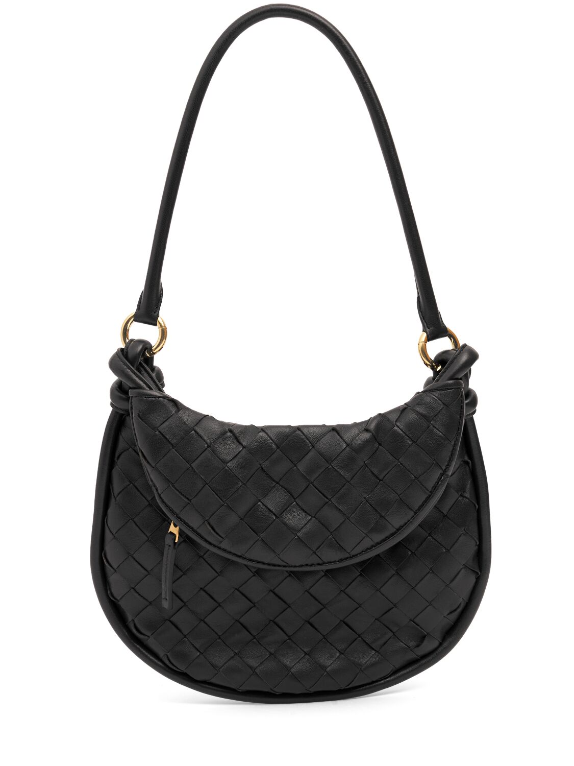 Shop Bottega Veneta Small Gemelli Leather Shoulder Bag In Black