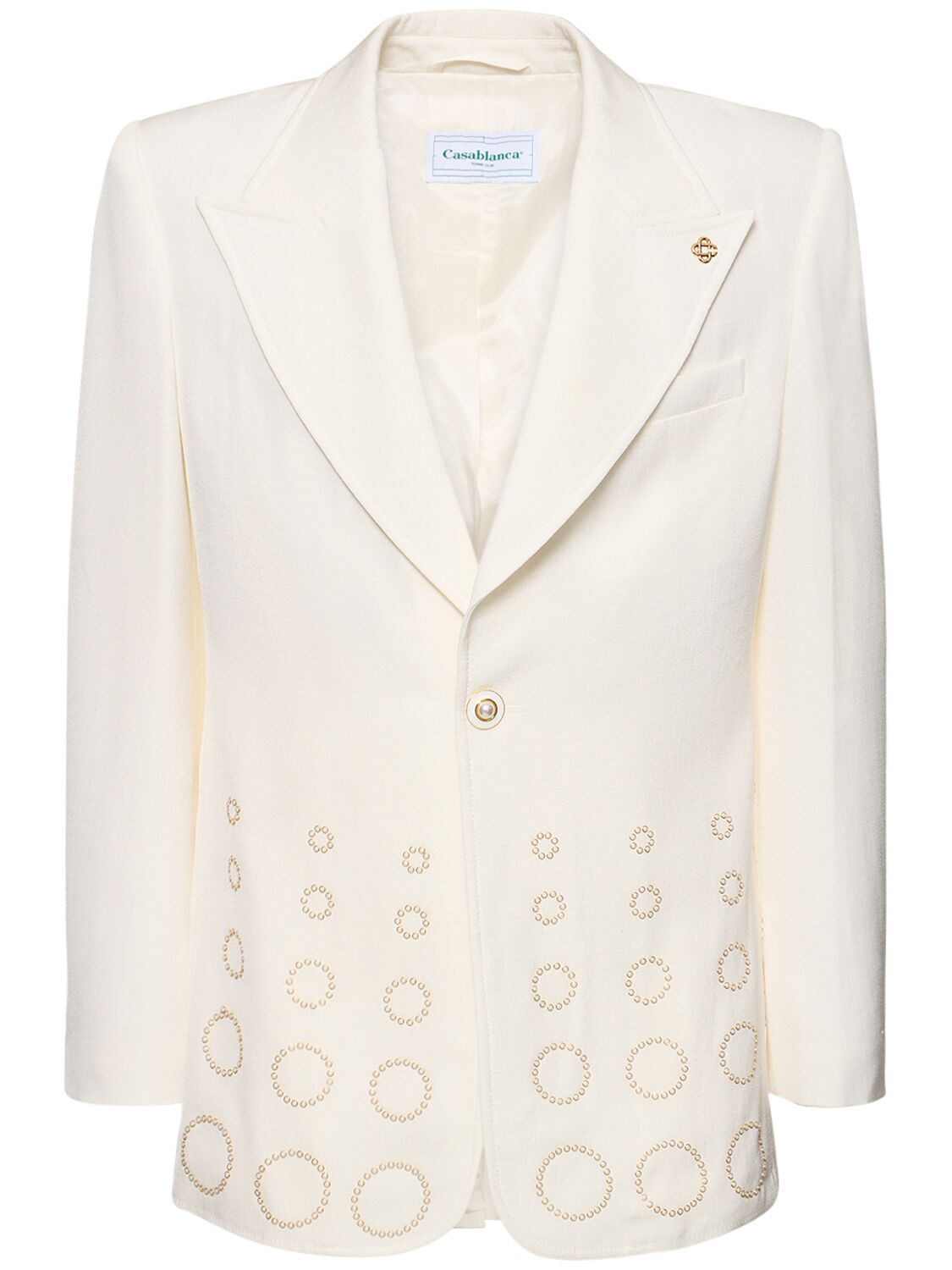 Casablanca White Gradient Rhinestone-embellished Blazer In Off White
