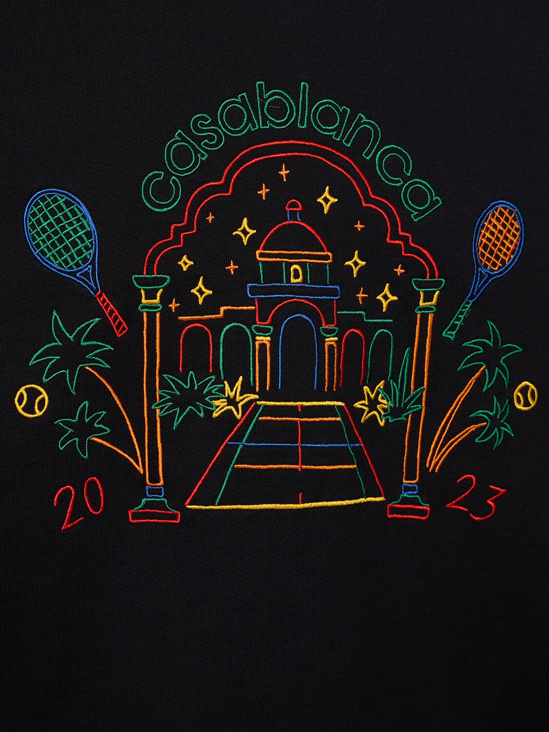 Shop Casablanca Crayon Temple Cotton Sweatshirt In Black