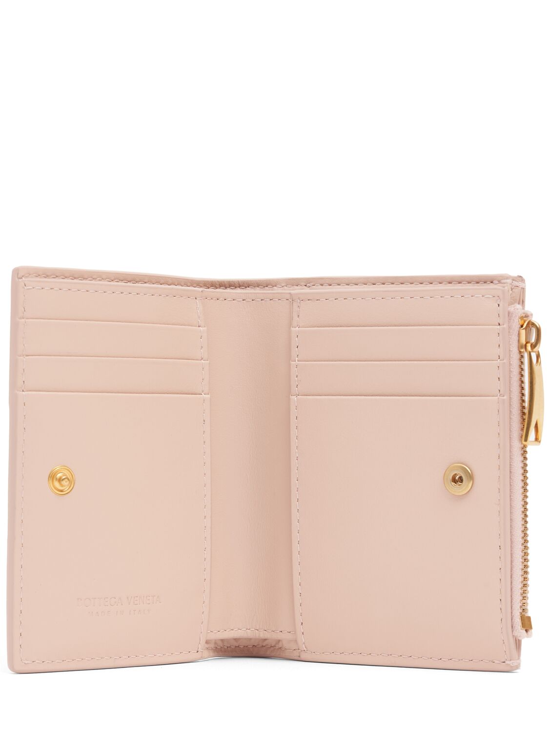 Shop Bottega Veneta Small Cassette Bi-fold Zip Wallet In Lotus