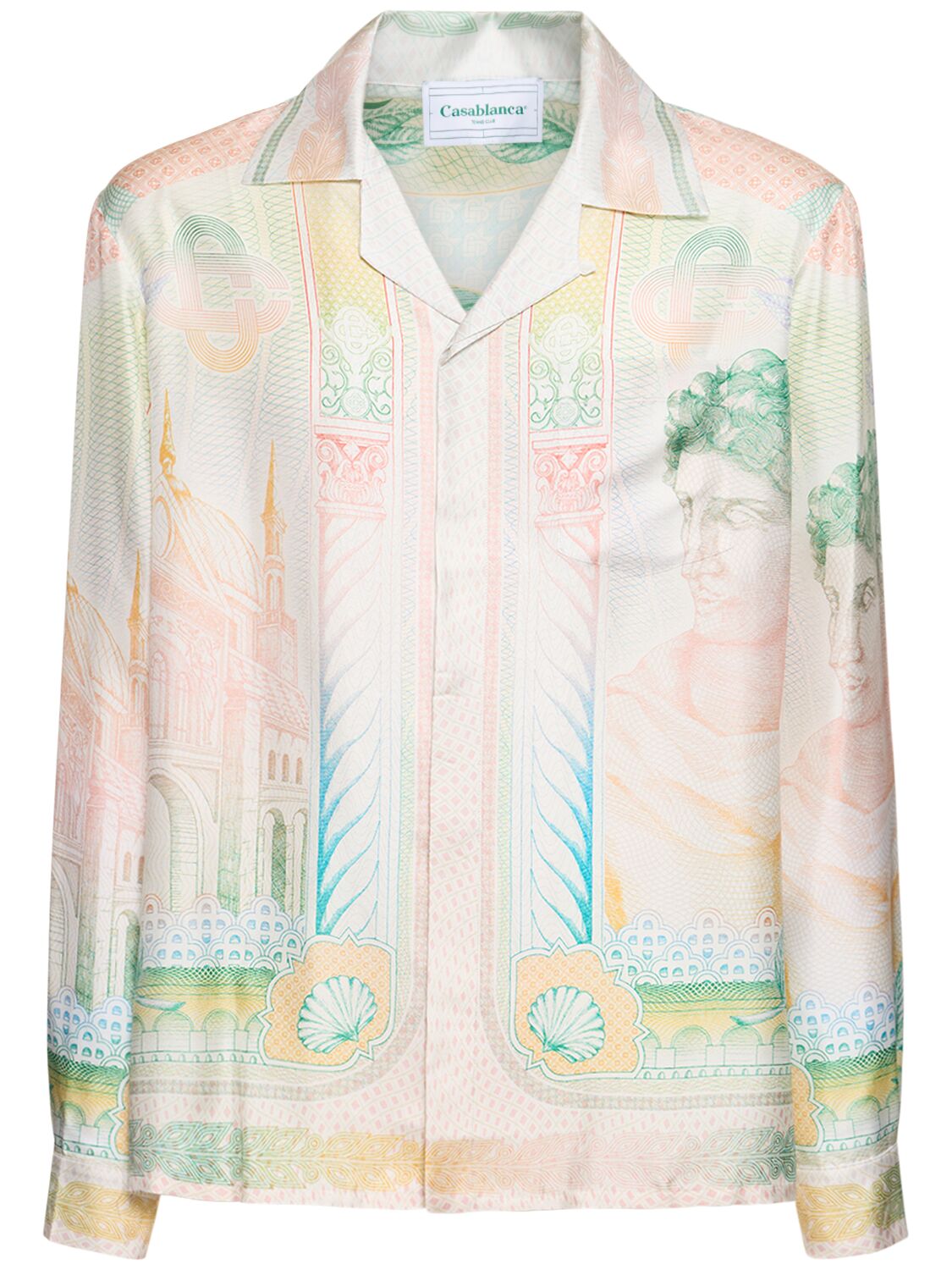 CASABLANCA LA MONNAIE PRINT SILK TWILL SHIRT