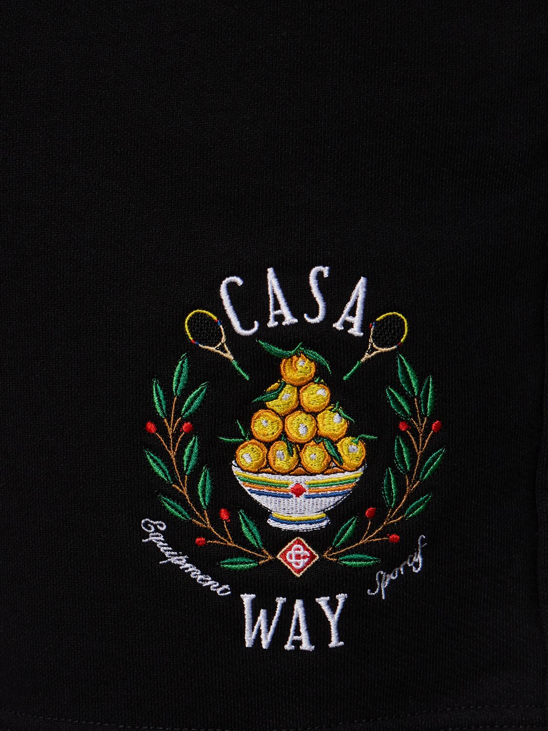 Shop Casablanca Casa Way Cotton Jersey Sweat Shorts In Schwarz