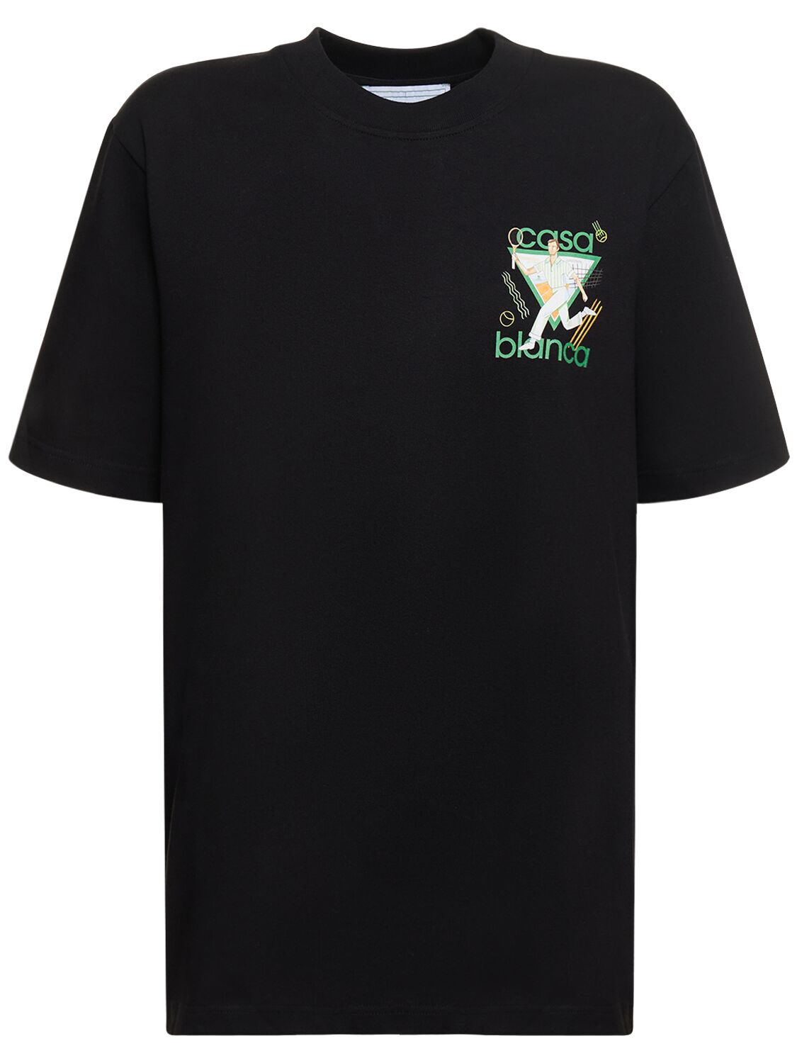 Shop Casablanca Printed Logo Jersey T-shirt In Multi,black