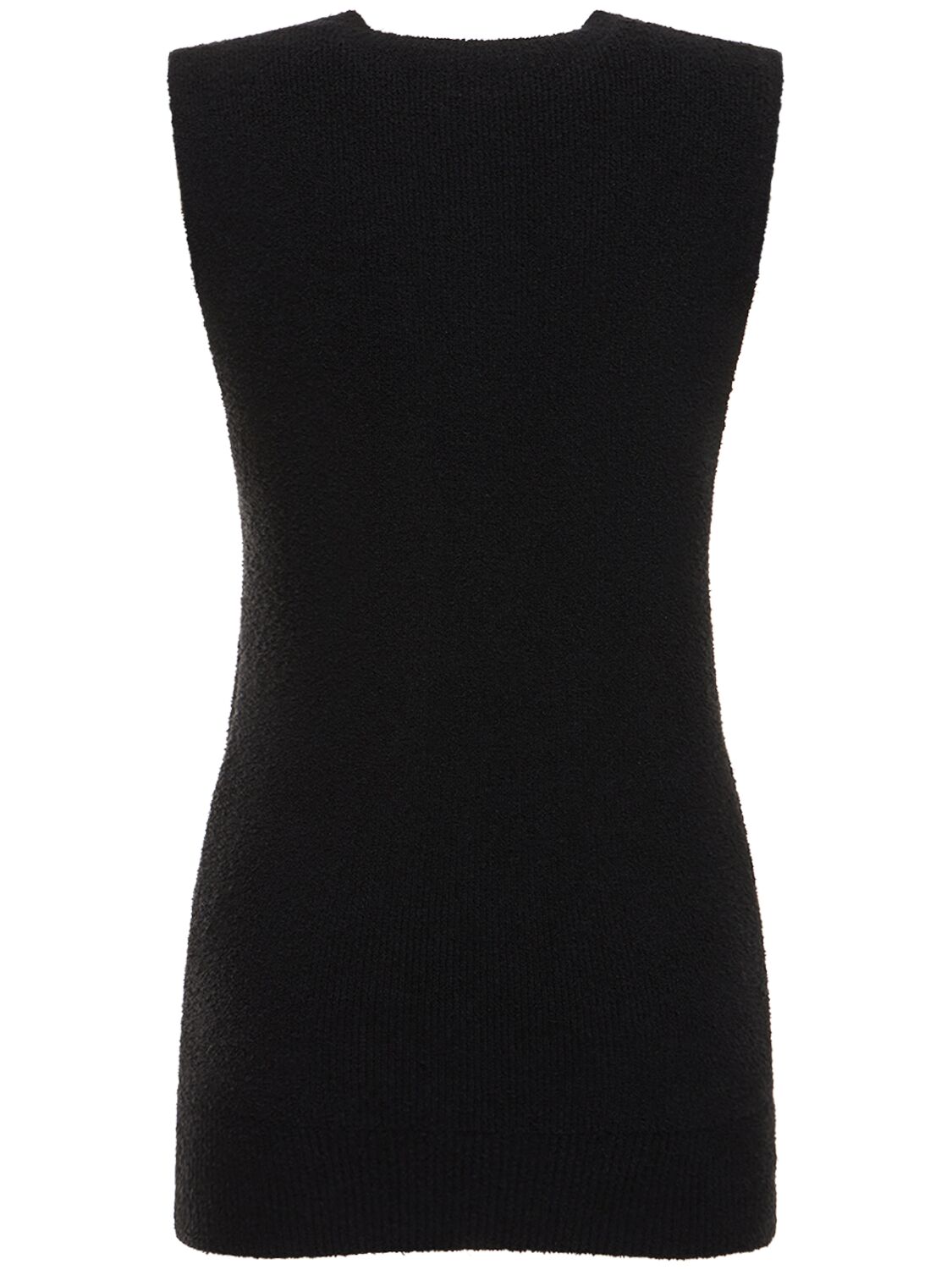 Shop Totême Knit Terry Cotton Blend Vest In Black