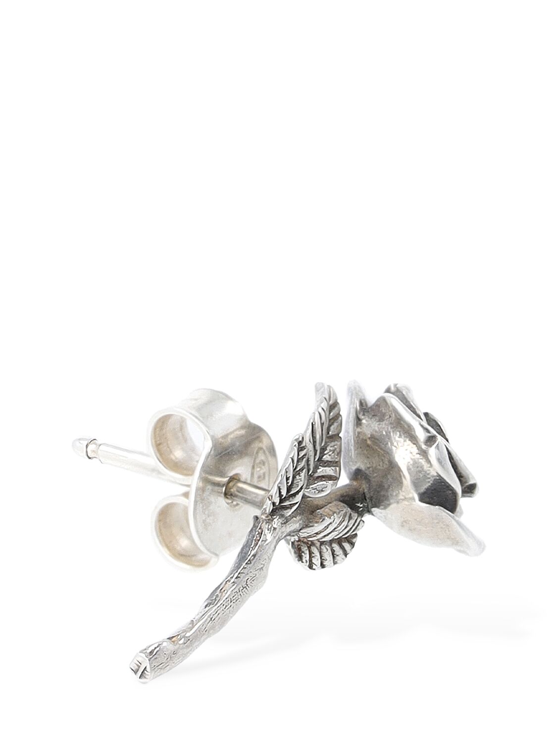 Shop Emanuele Bicocchi Rose Mono Earring In Silver