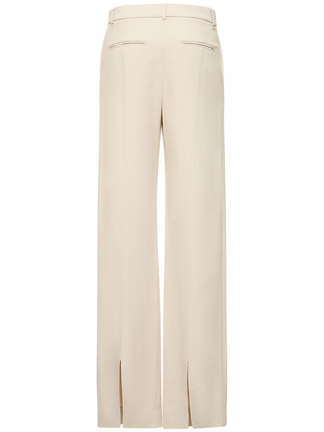 Shop Totême Relaxed Straight Viscose Blend Pants In White