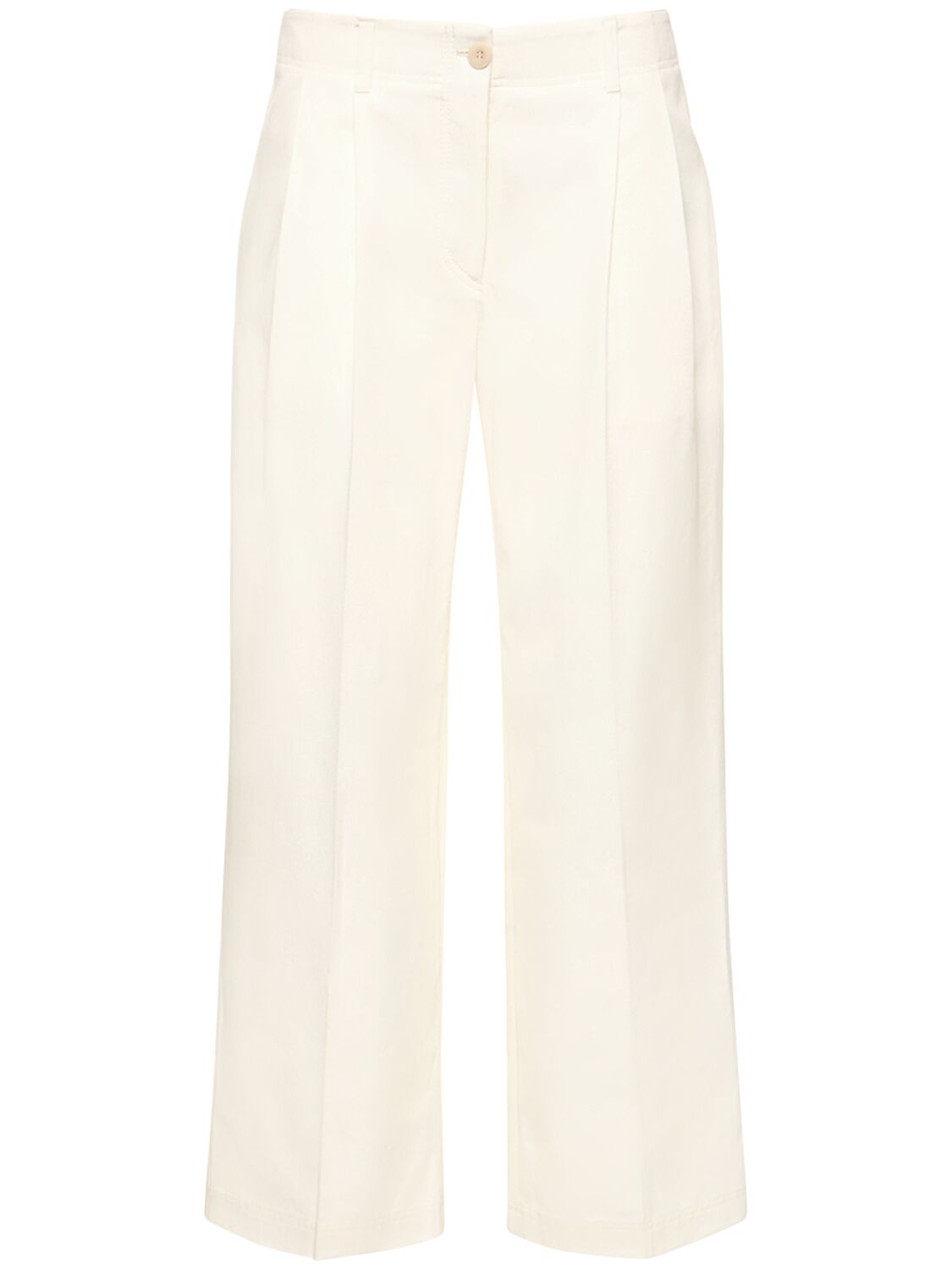 Totême Relaxed Twill Cotton Pants In Neutral