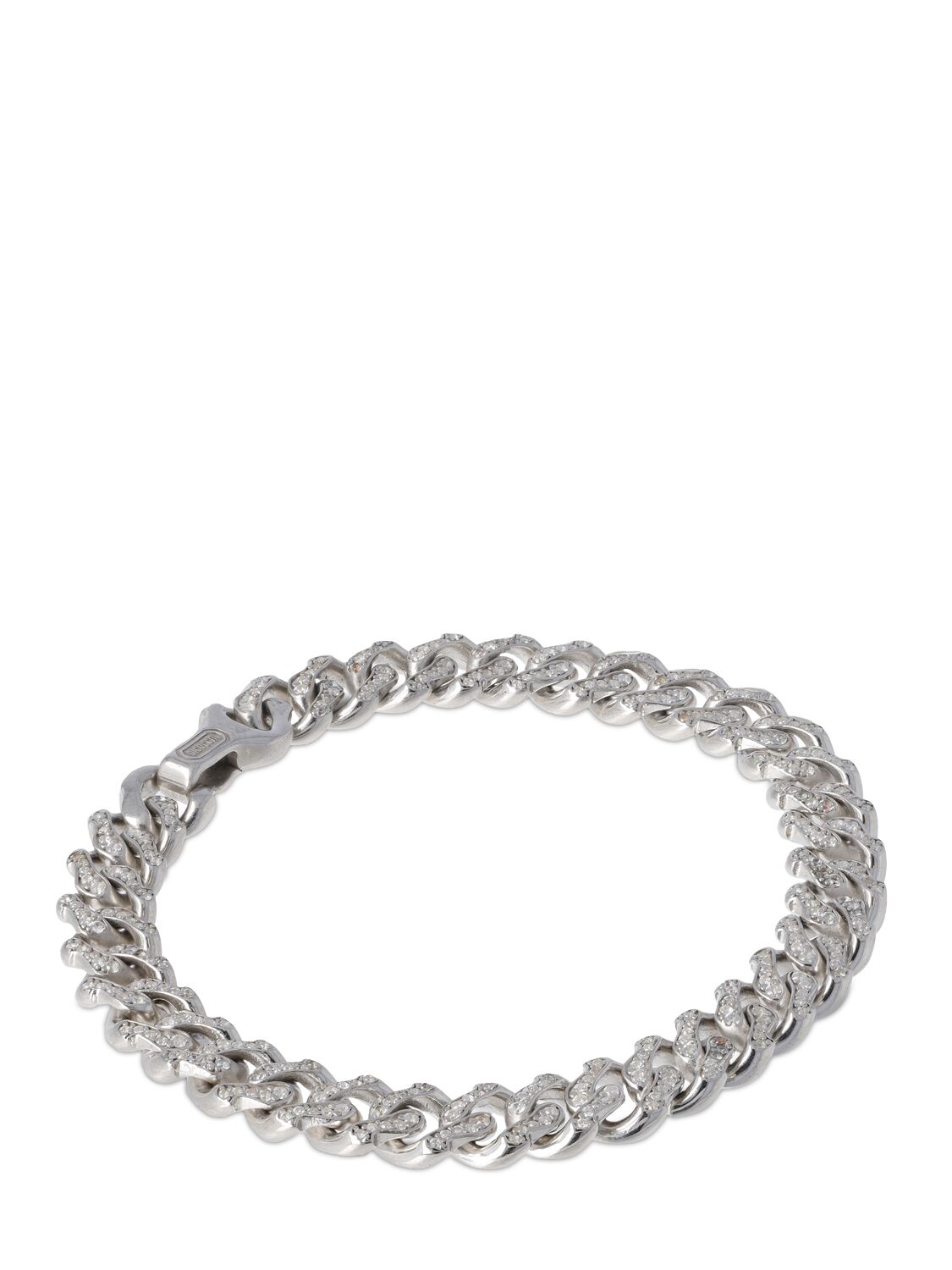 Shop Emanuele Bicocchi Small Zirconia Chain Bracelet In Silver