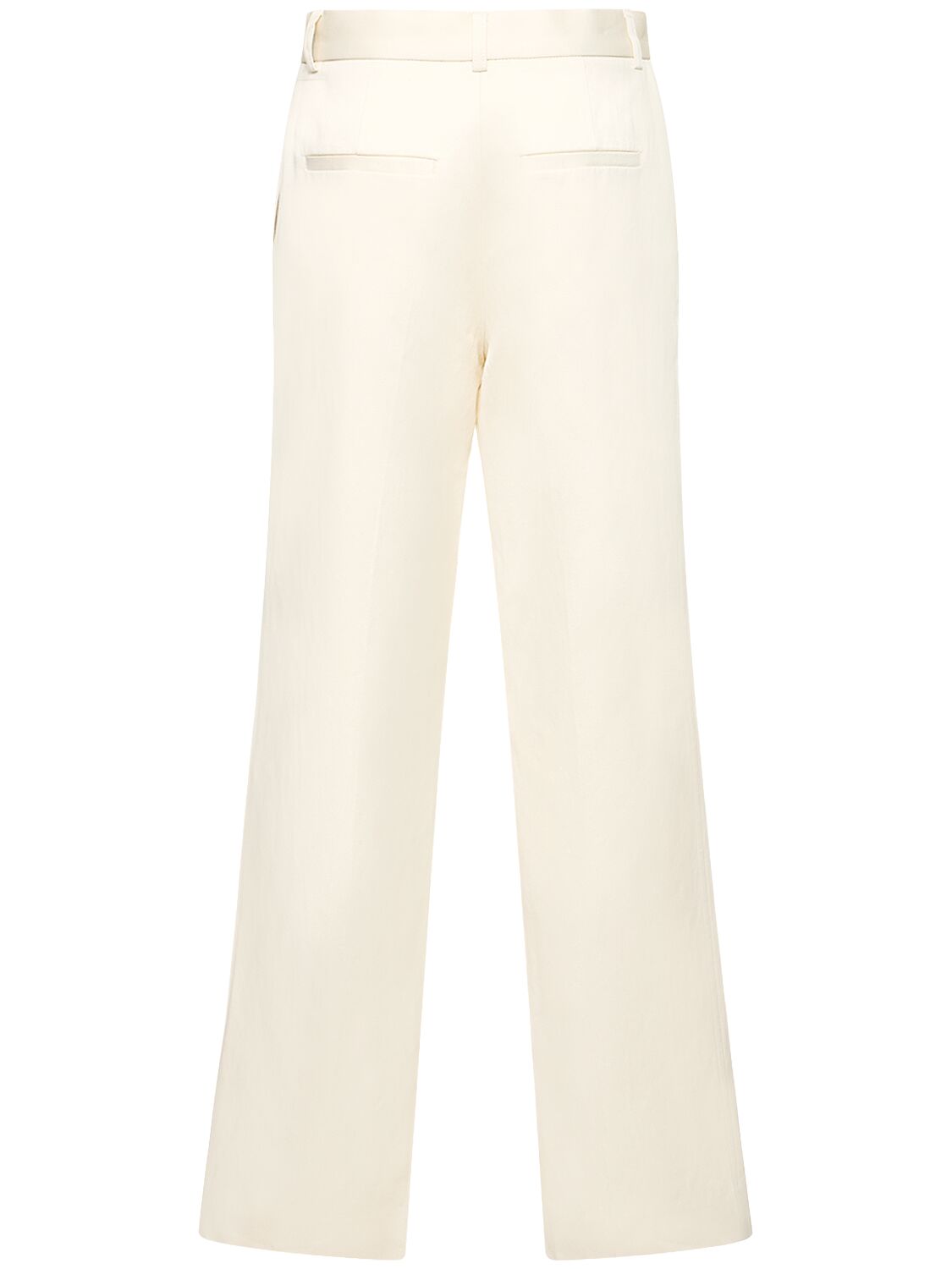 Shop Totême Straight Satin Cotton Pants In White