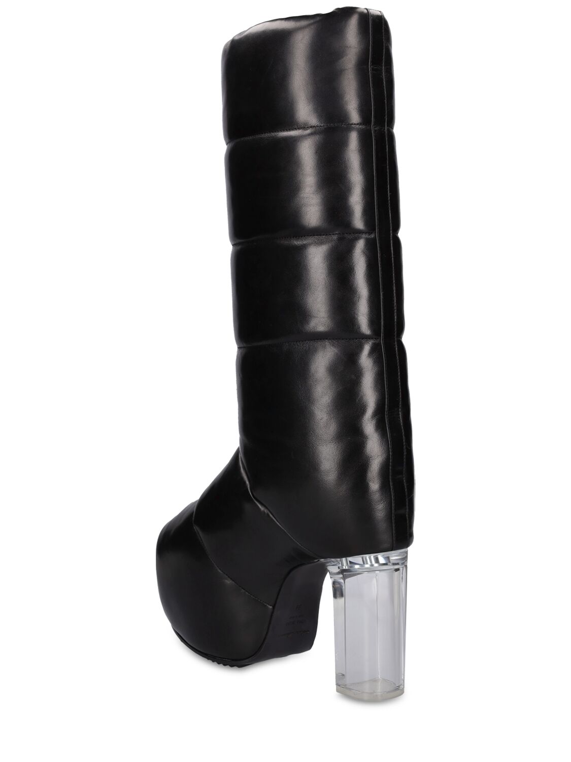 Shop Rick Owens 90mm Padded Tall Leather Boots In Black