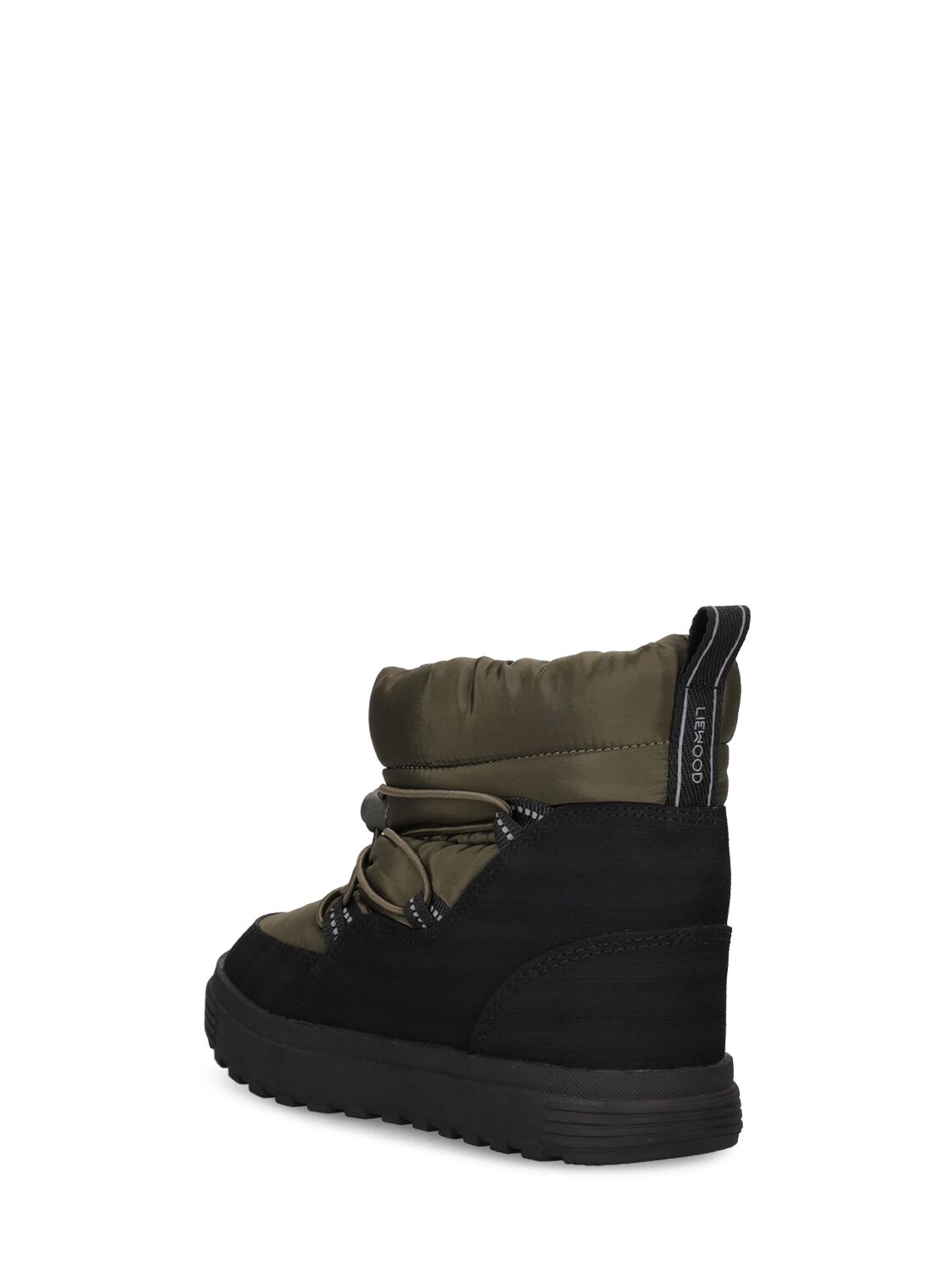 Shop Liewood Recycled Nylon Snow Boots In Green,black