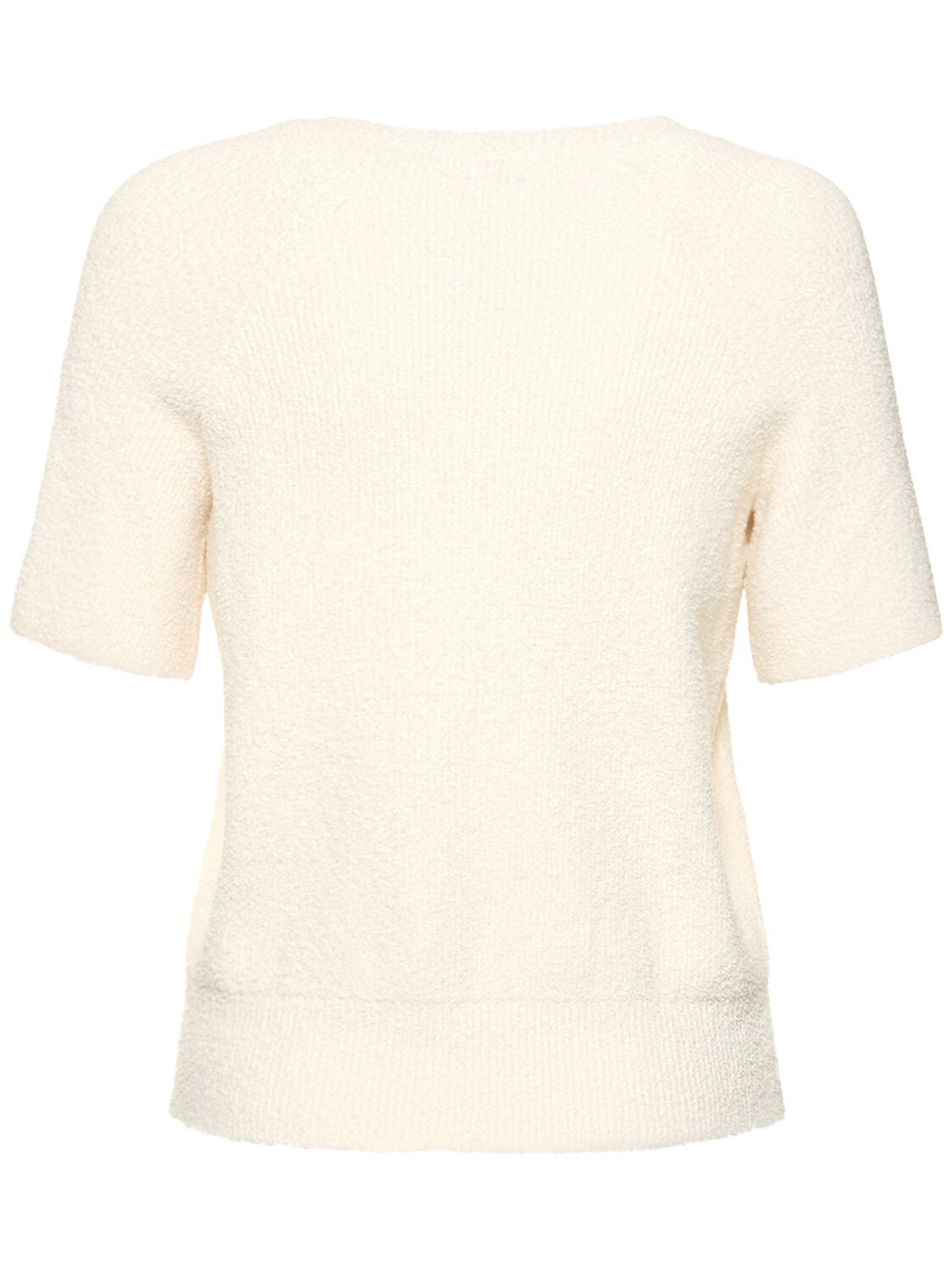 Shop Totême Raglan-sleeve Terry Knit Cotton Top In White
