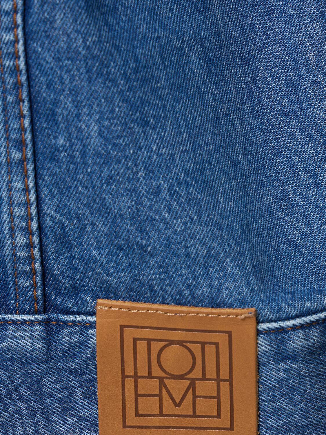 Shop Totême Classic Cotton Denim Jacket In Blue