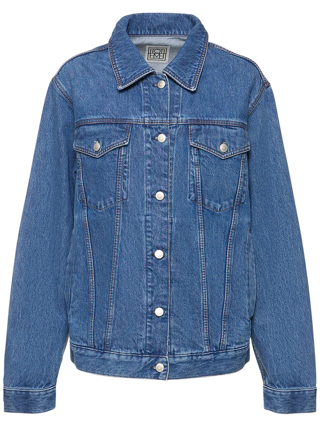 Totême Classic Cotton Denim Jacket In Blue