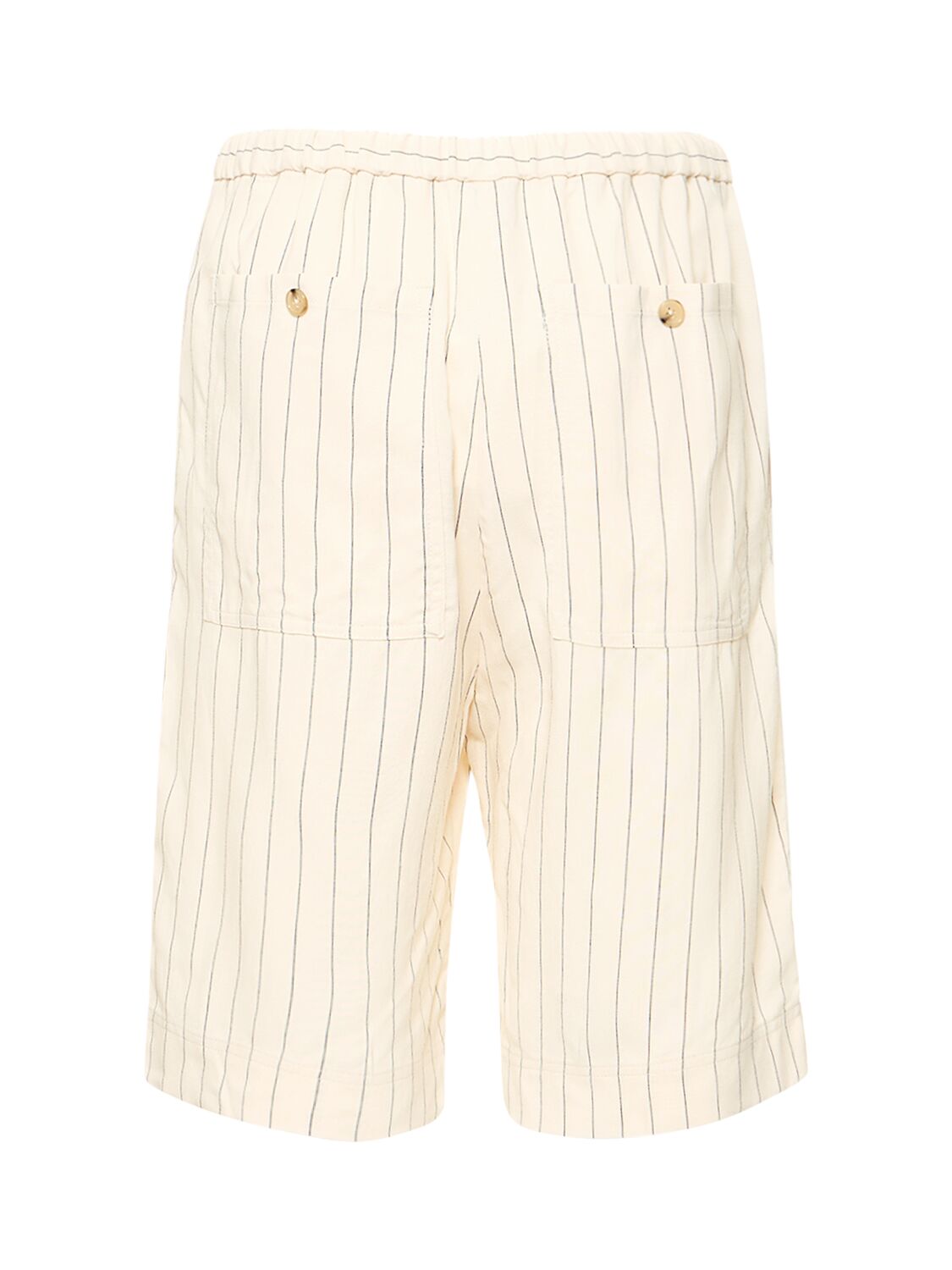 Shop Totême Relaxed Pinstriped Shorts In Ecru,black