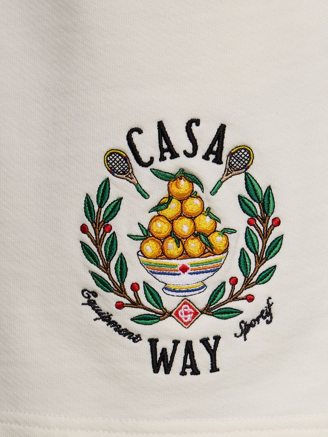 Shop Casablanca Casa Way Cotton Jersey Sweat Shorts In Weiss
