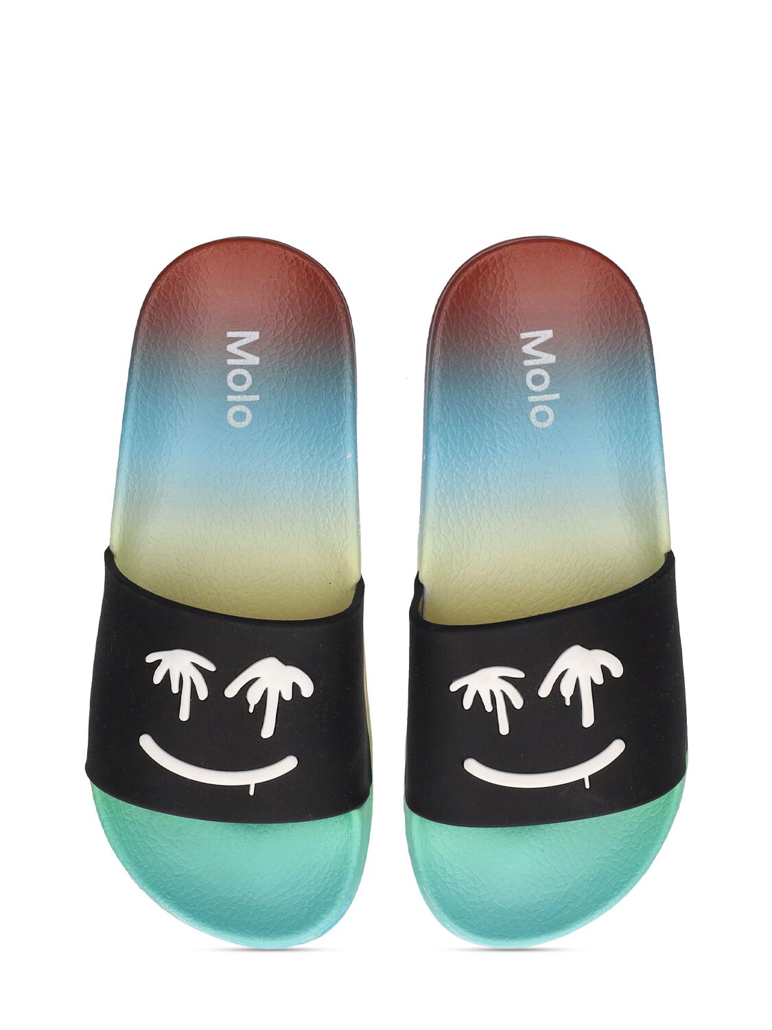 Shop Molo Embossed Rubber Slide Sandals In Multicolor