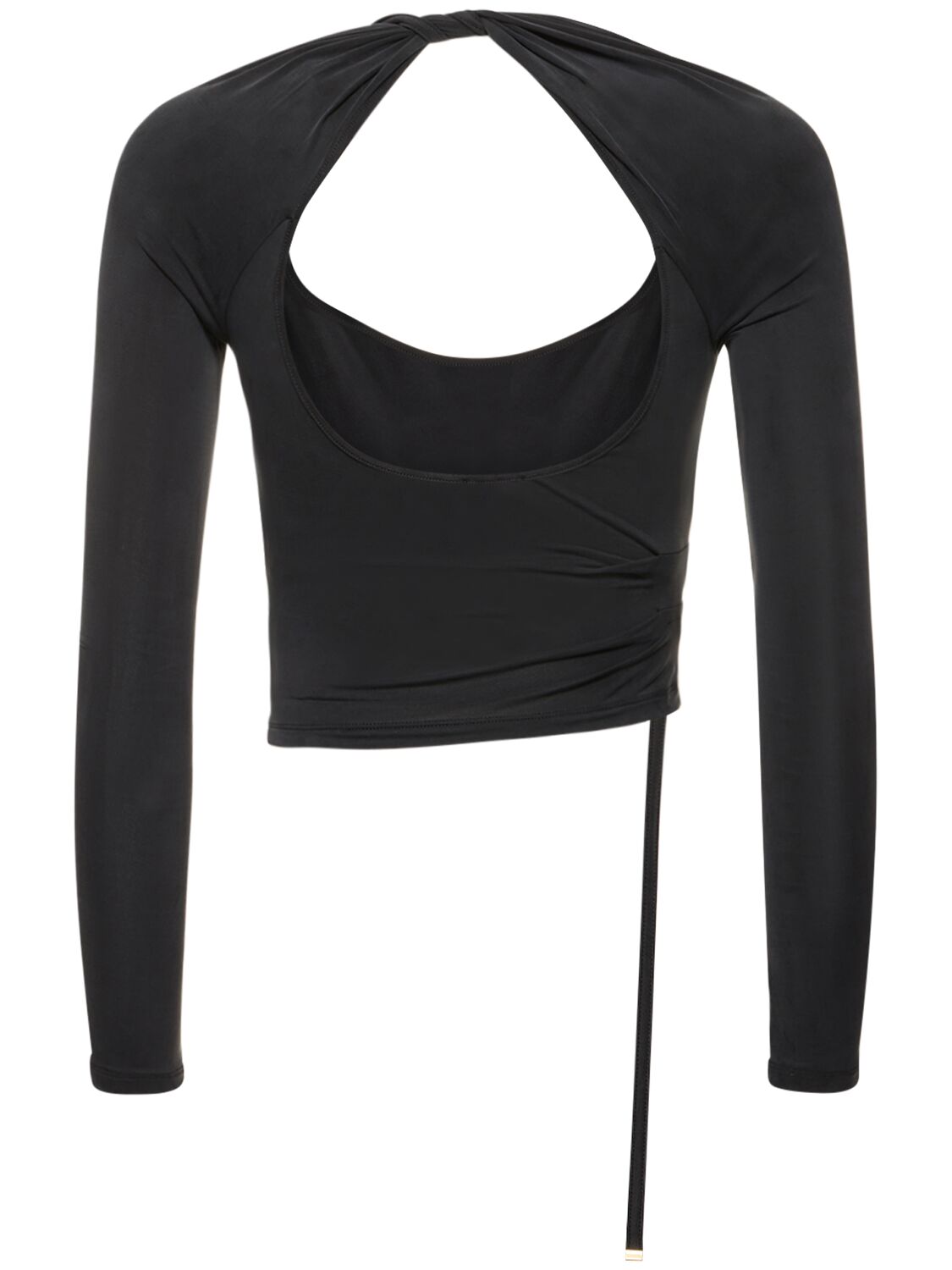 Jacquemus Peplo Draped Cut-out Top In Black