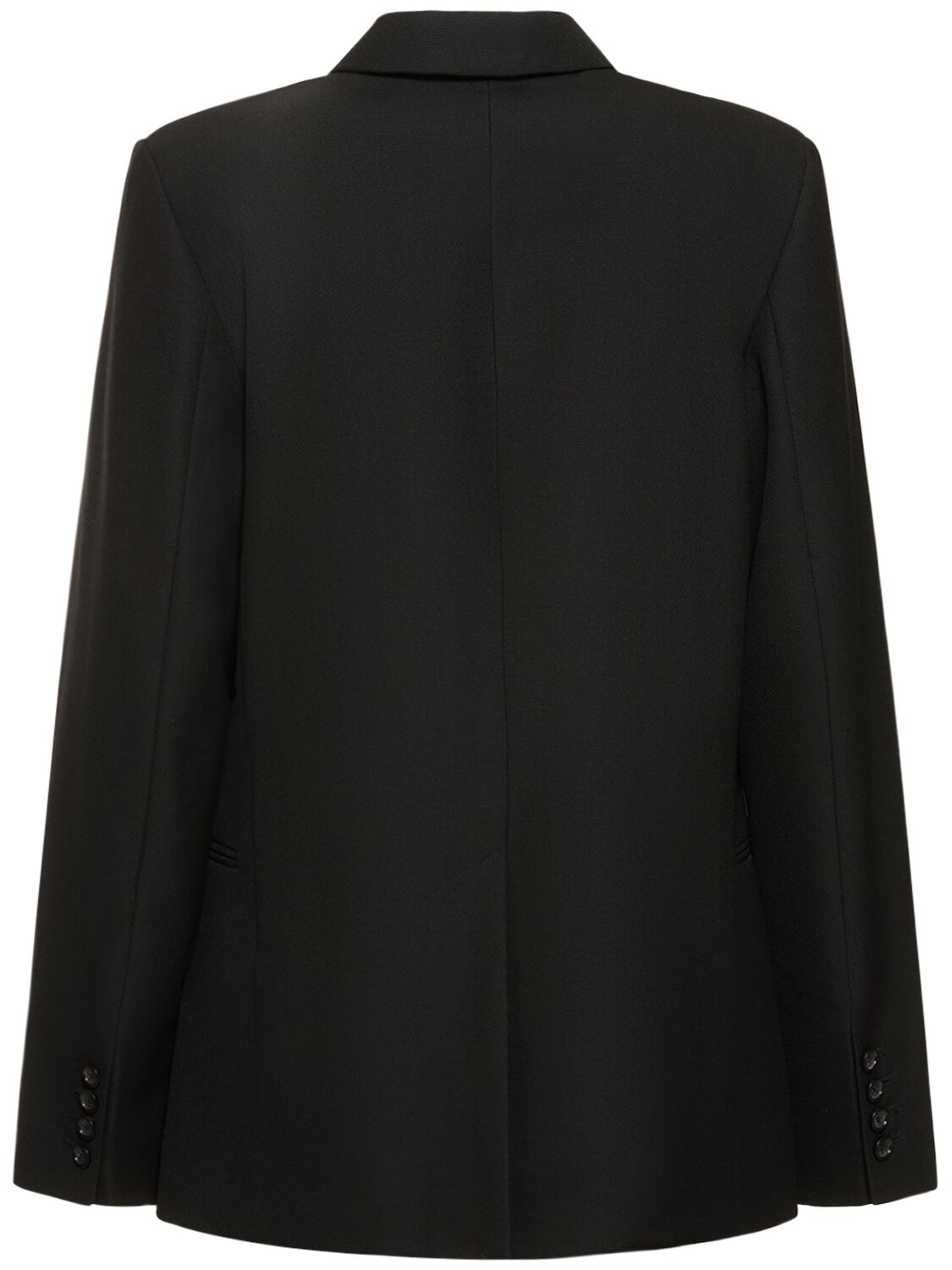 Shop Totême Off-center Wool Blend Wrap Blazer In Black