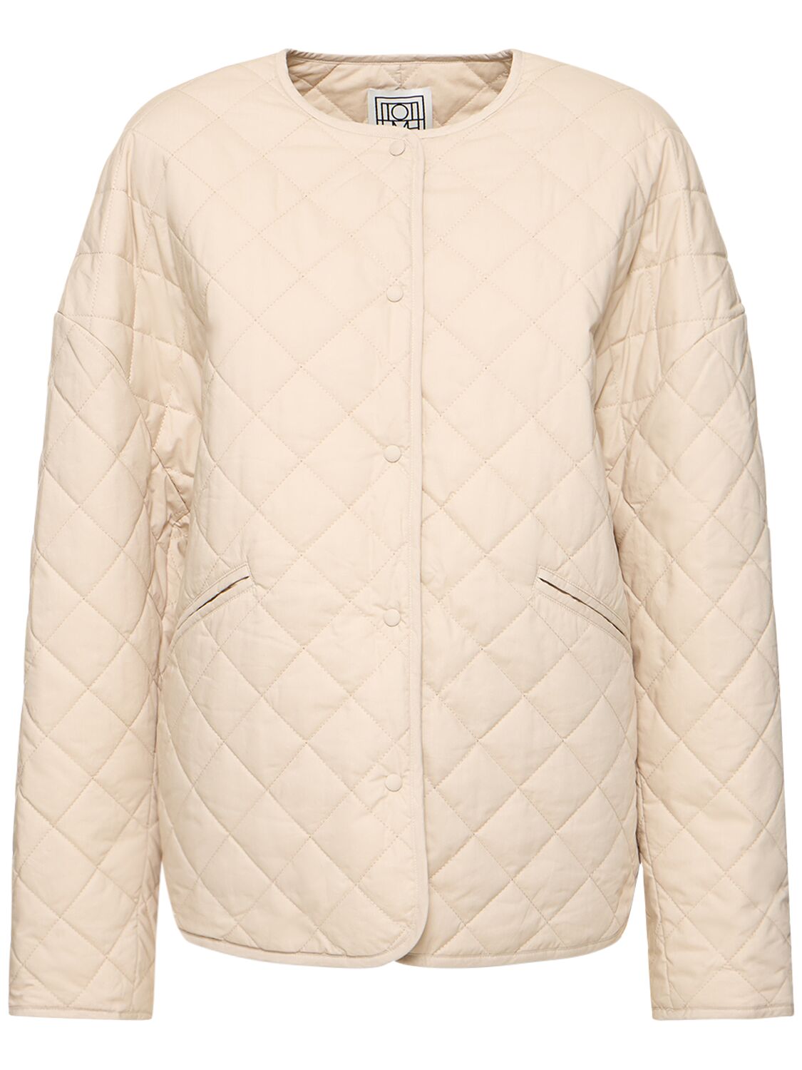 Shop Totême Quilted Cotton Jacket In White