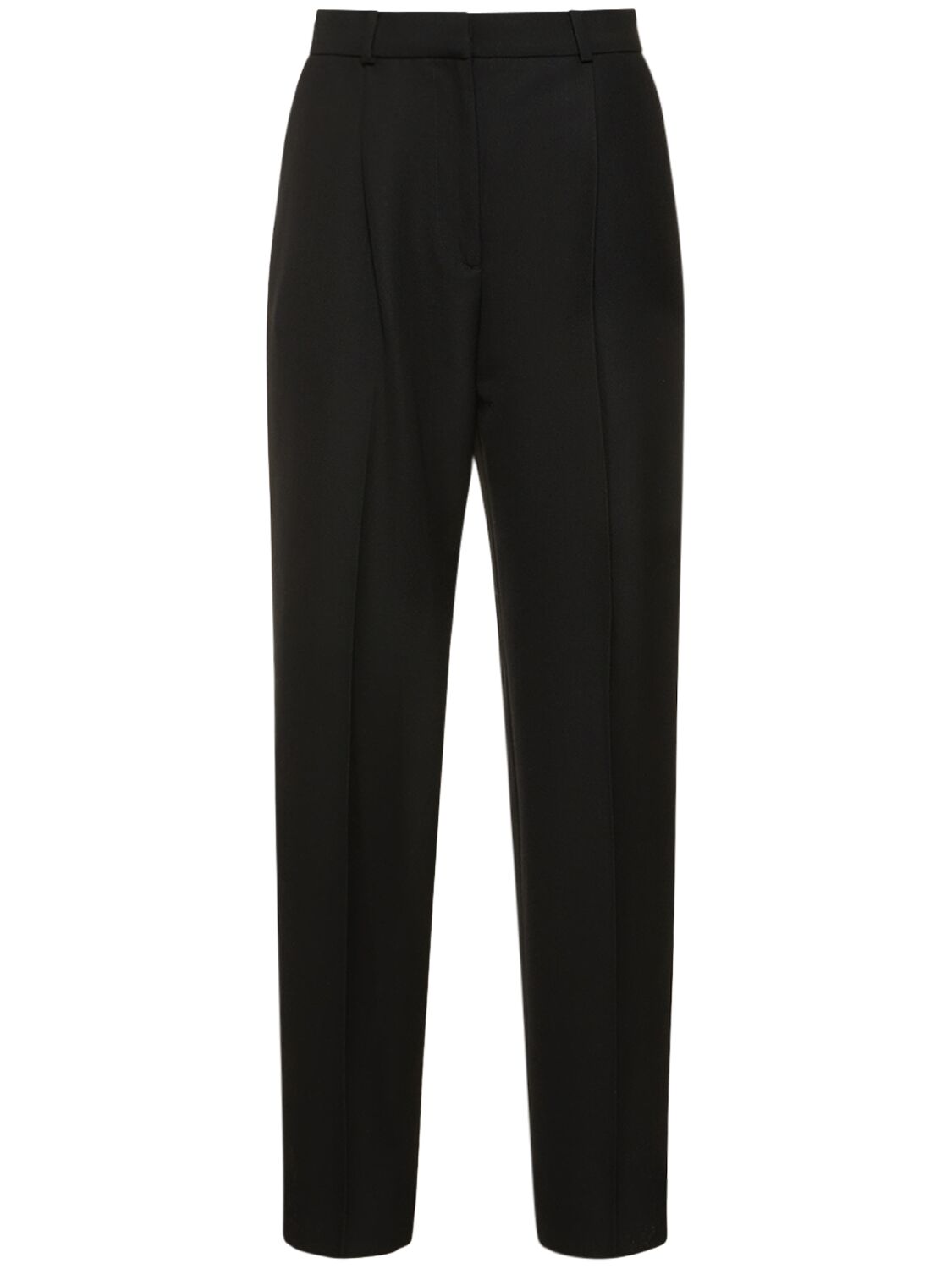 Totême Single Pleated Wool Blend Pants In Black