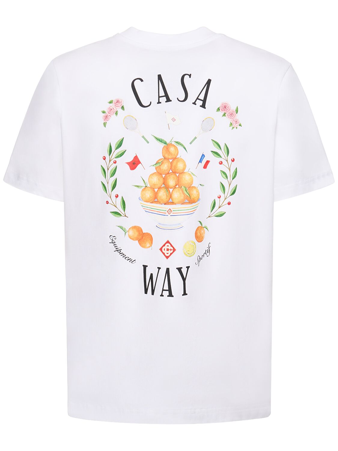 Shop Casablanca Casa Way Organic Cotton T-shirt In Weiss