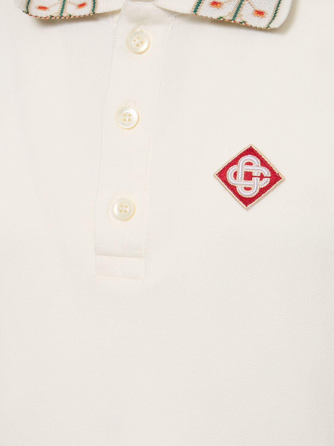 Shop Casablanca Logo Organic Cotton Polo In Weiss