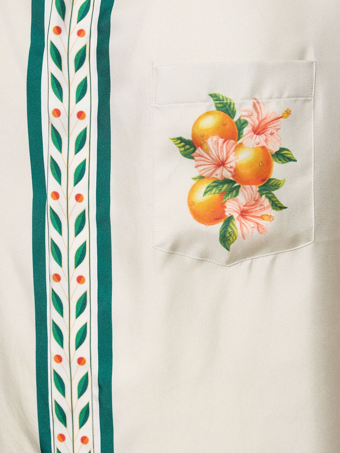 Shop Casablanca Oranges En Fleur Printed Silk Shirt In White