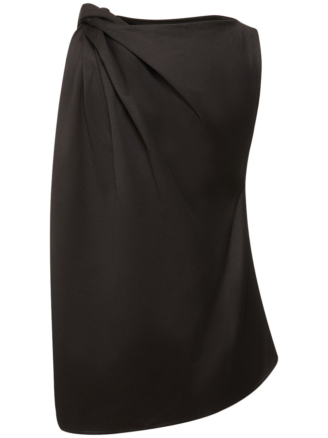 Shop Totême Shoulder-twist Cotton Linen Top In Black