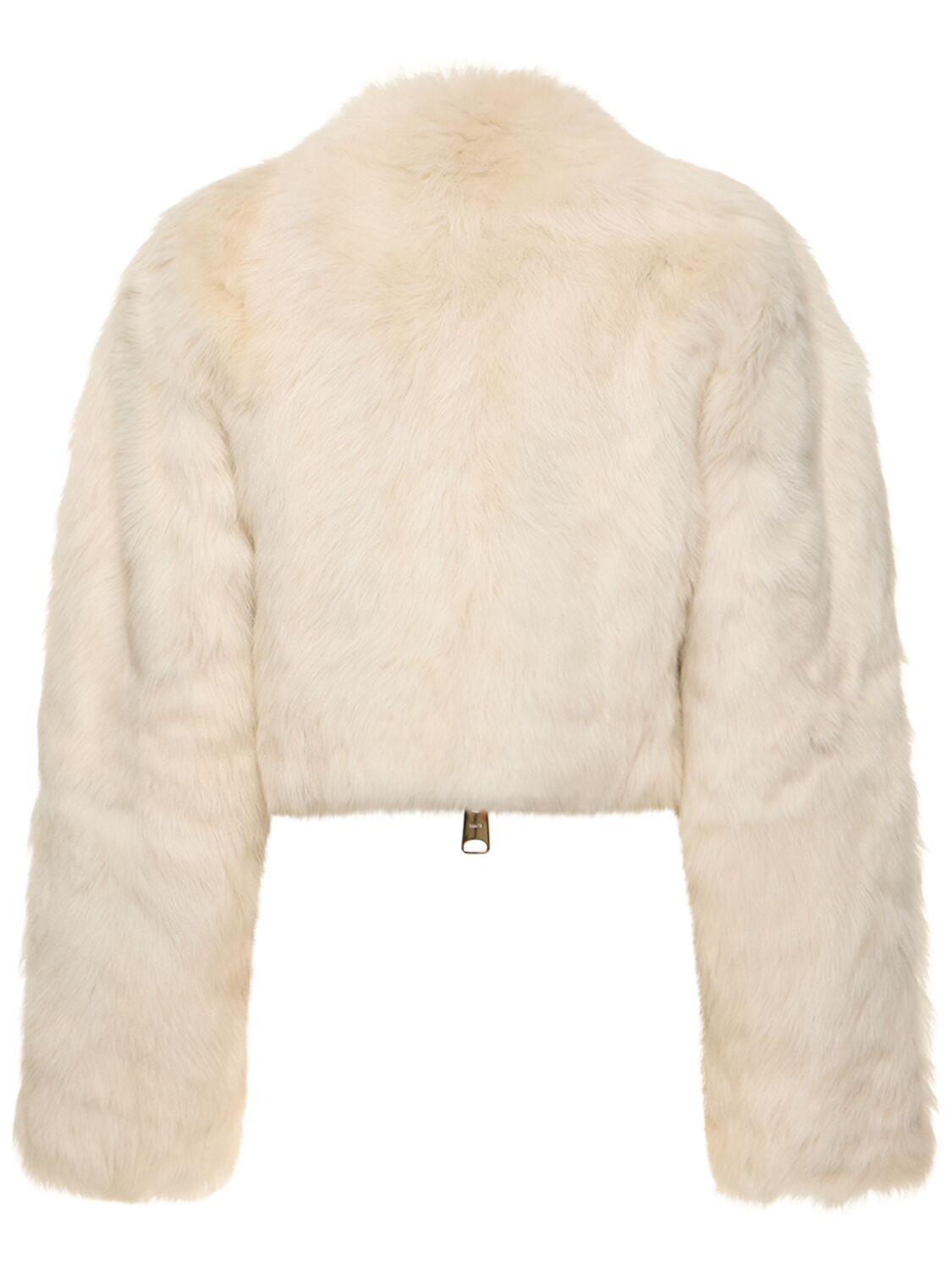 Shop Khaite Gracell Fur Jacket In Creme