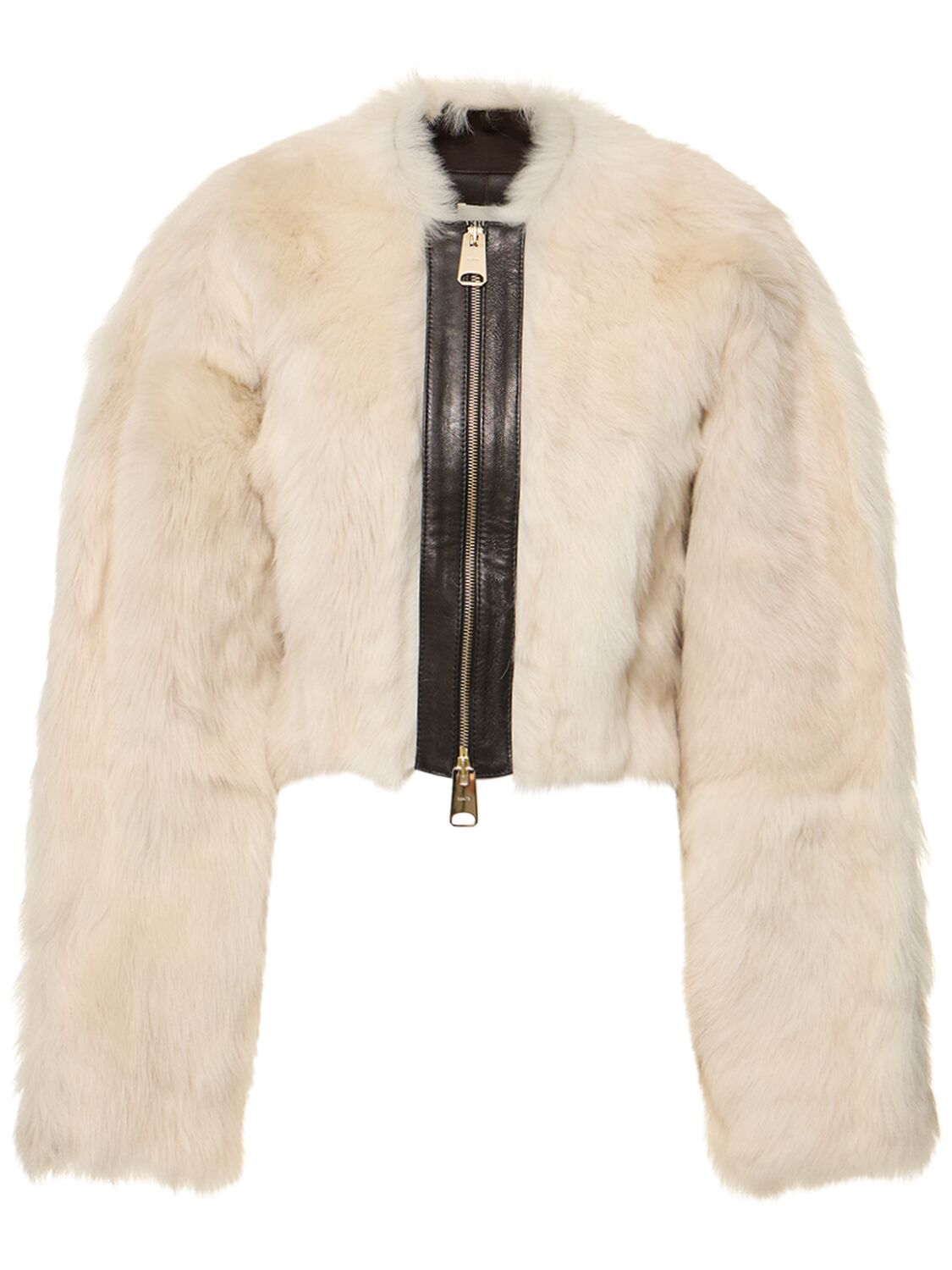 Khaite Gracell Cropped Fur Jacket In Neutrals