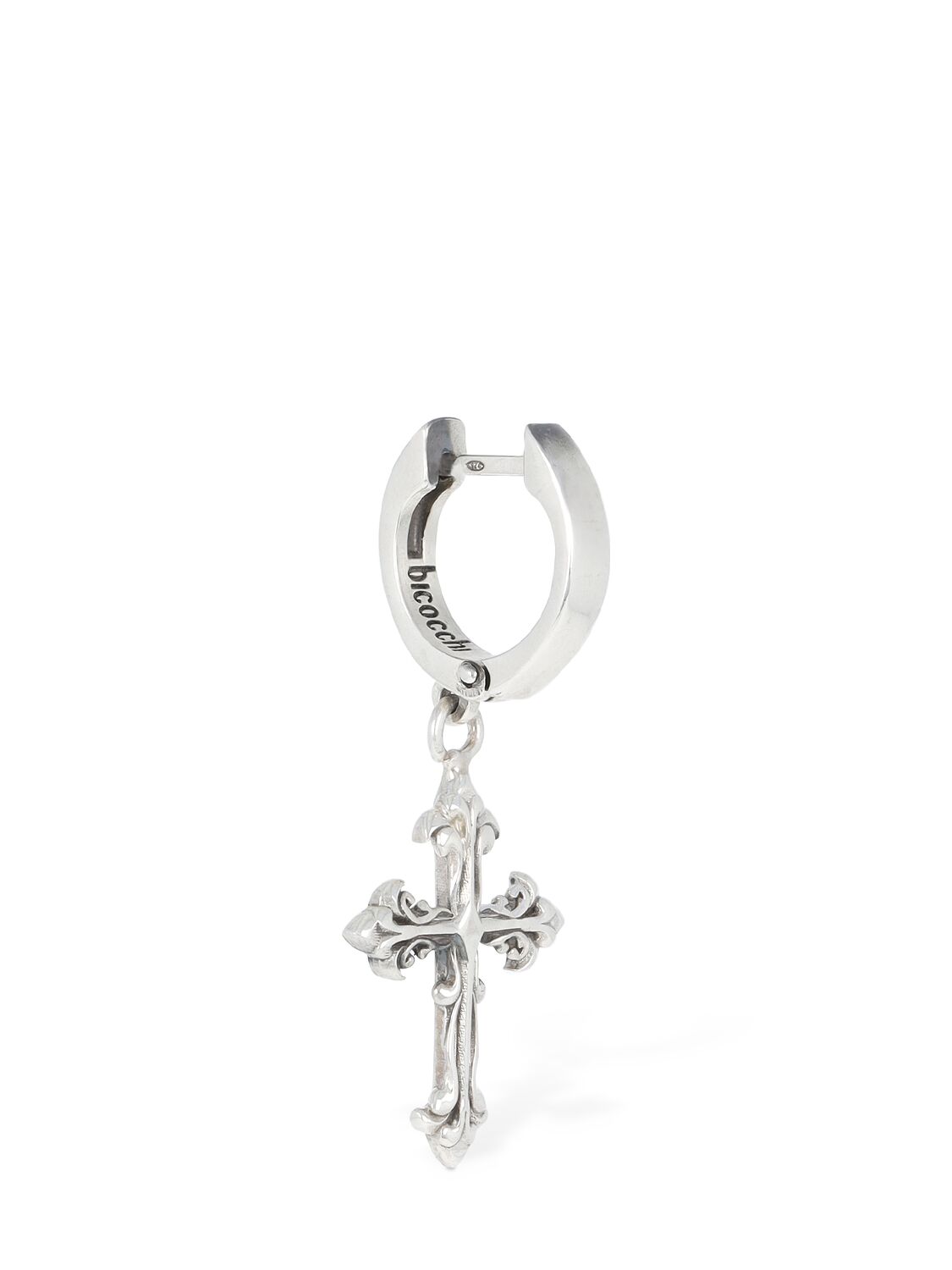 Shop Emanuele Bicocchi Avelli Cross Mono Earring In Silver