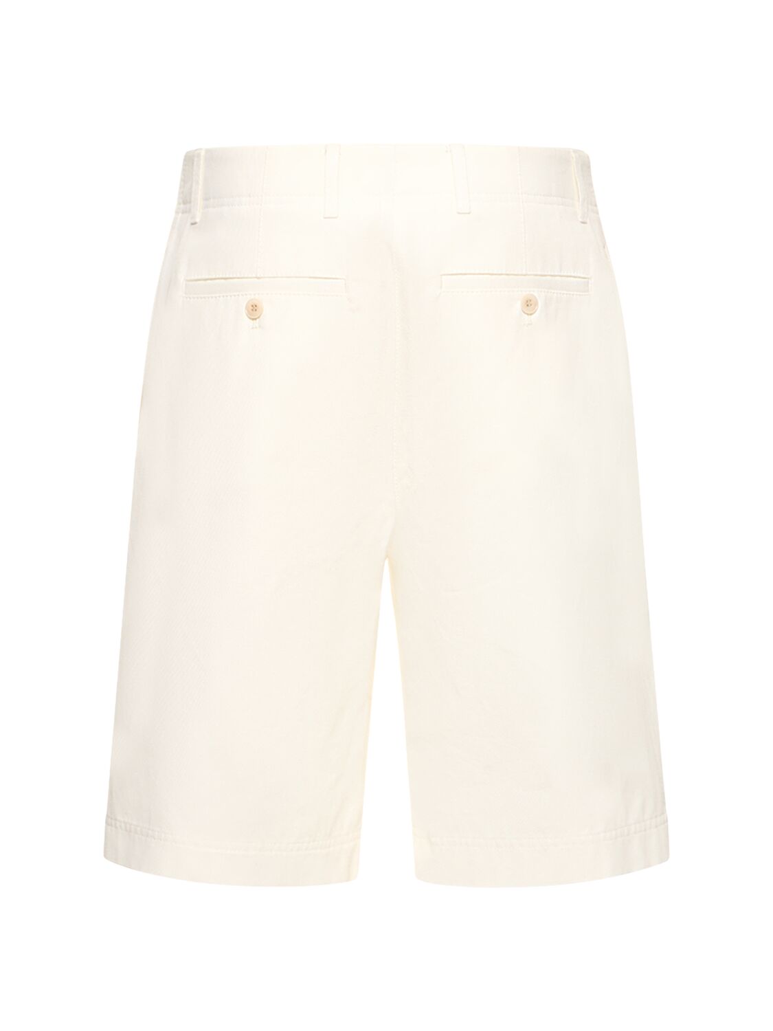 Shop Totême Relaxed Pleated Twill Cotton Shorts In White
