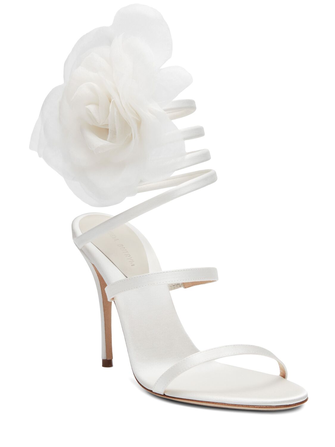 Shop Magda Butrym 105mm Spiral Satin Sandals In Cream