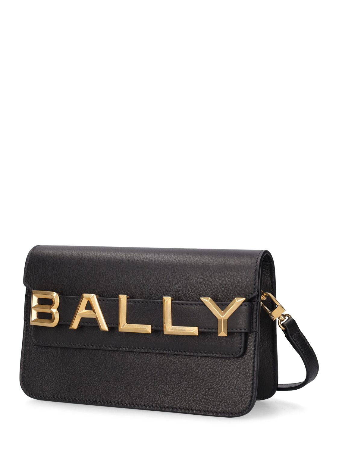 Shop Bally Logo Crossbody Leather Bag In Black
