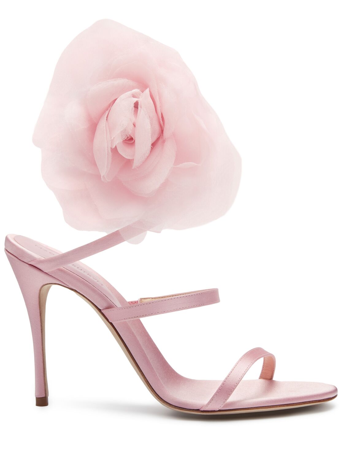 Magda Butrym Floral-appliqué Satin Sandals In Pink