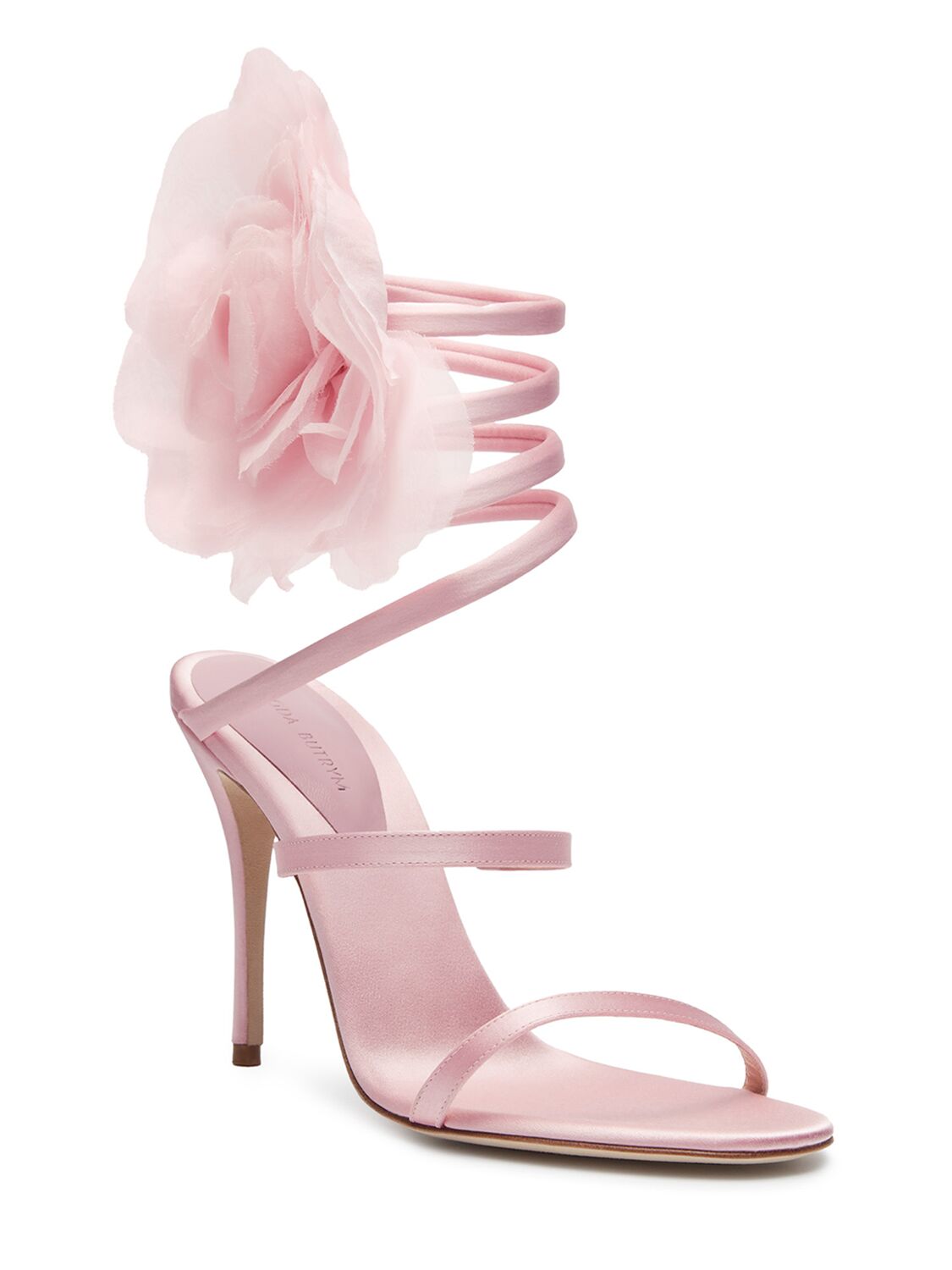 Shop Magda Butrym 105mm Spiral Satin Sandals In Pink