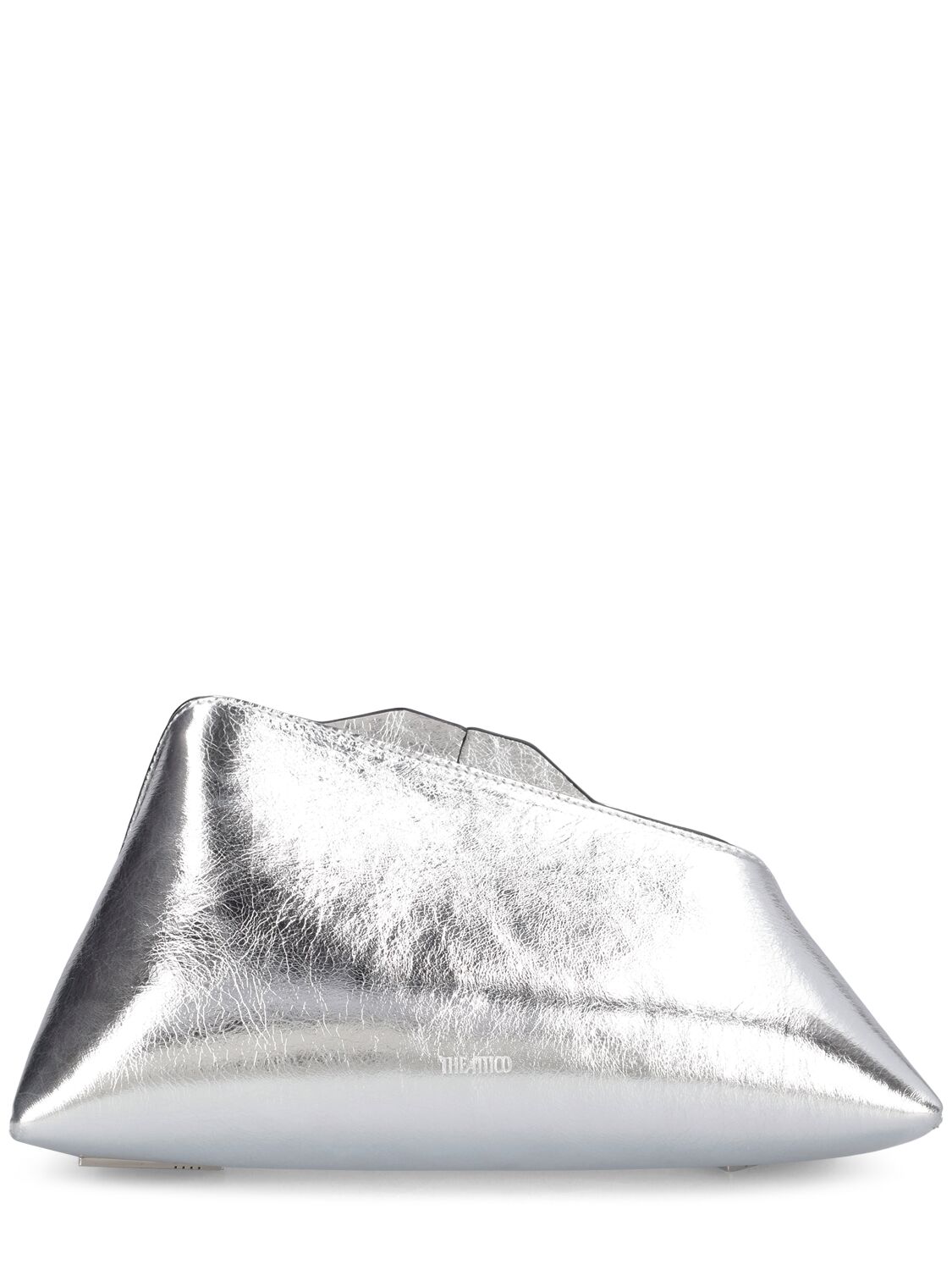 Attico 8:30 Pm Leather Clutch In Silver
