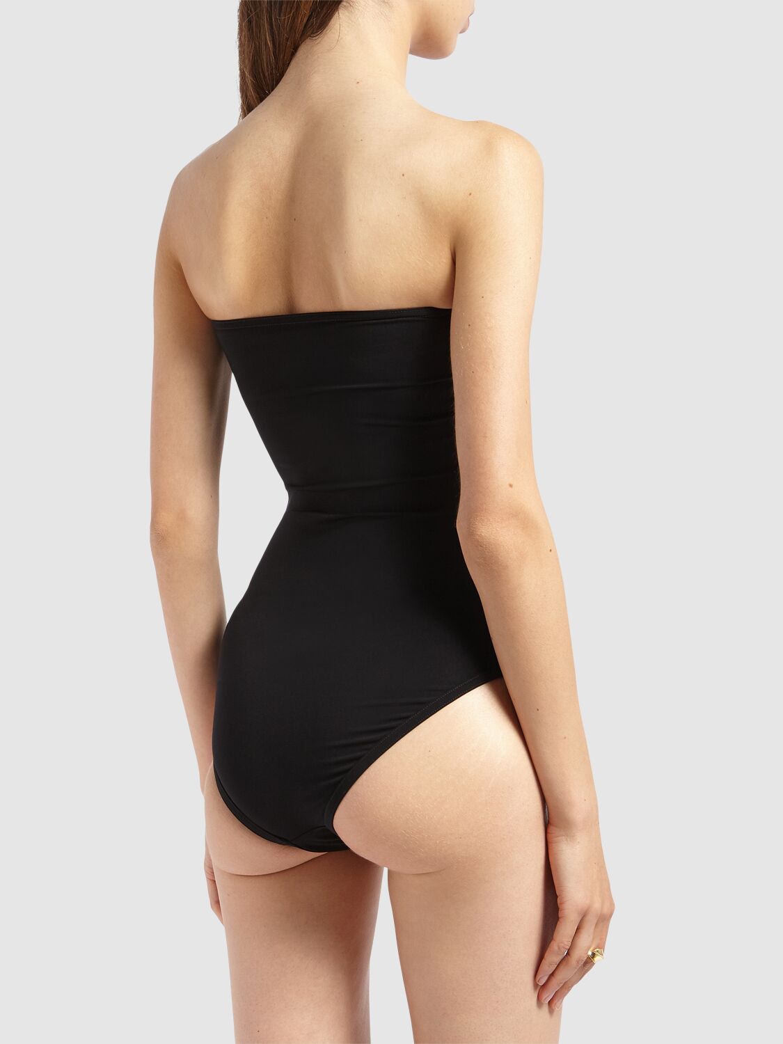 Shop Bottega Veneta Stretch Nylon One Piece Swimsuit In Black